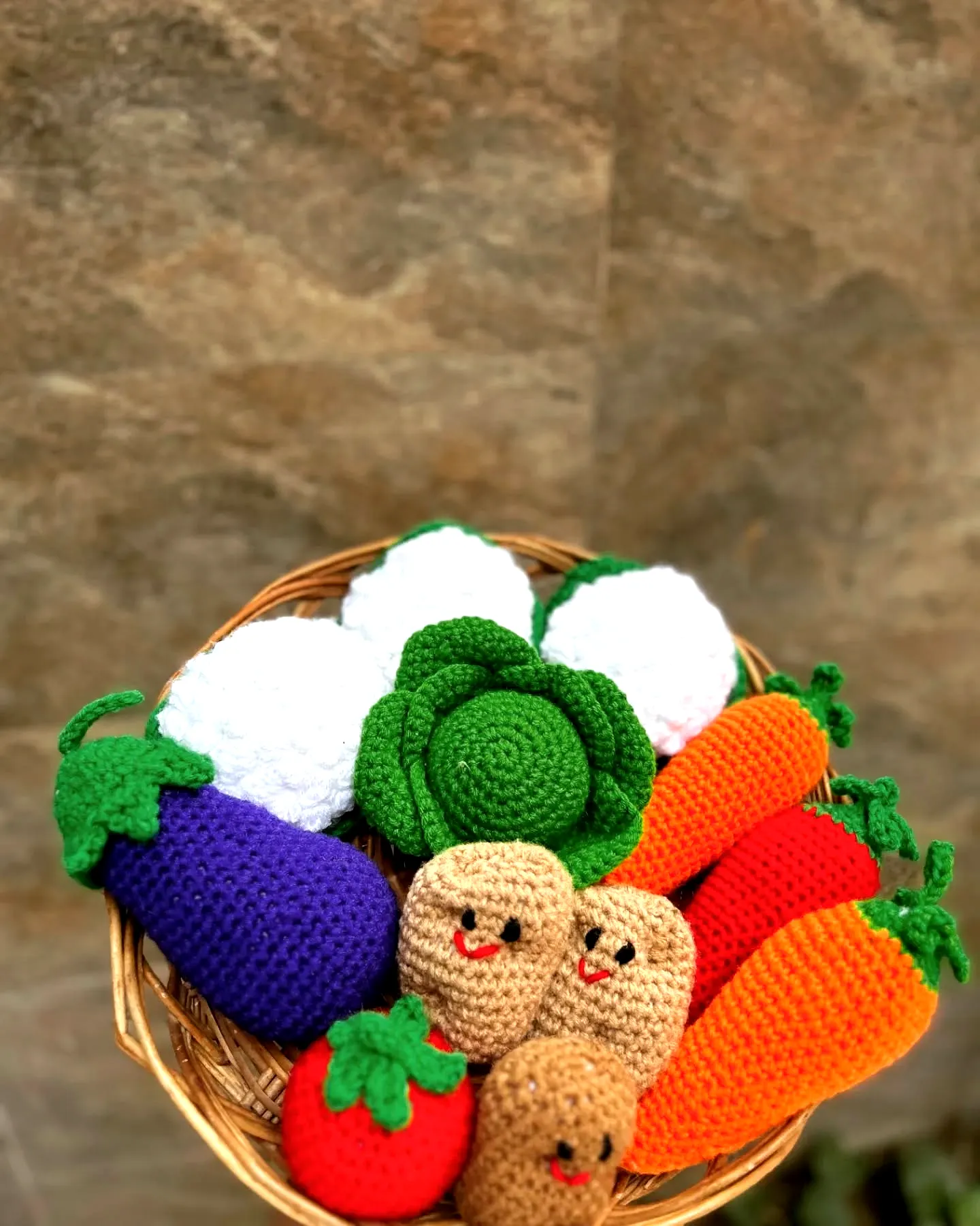 Colorful Crochet Vegetable Basket for Easy and Stylish Decor