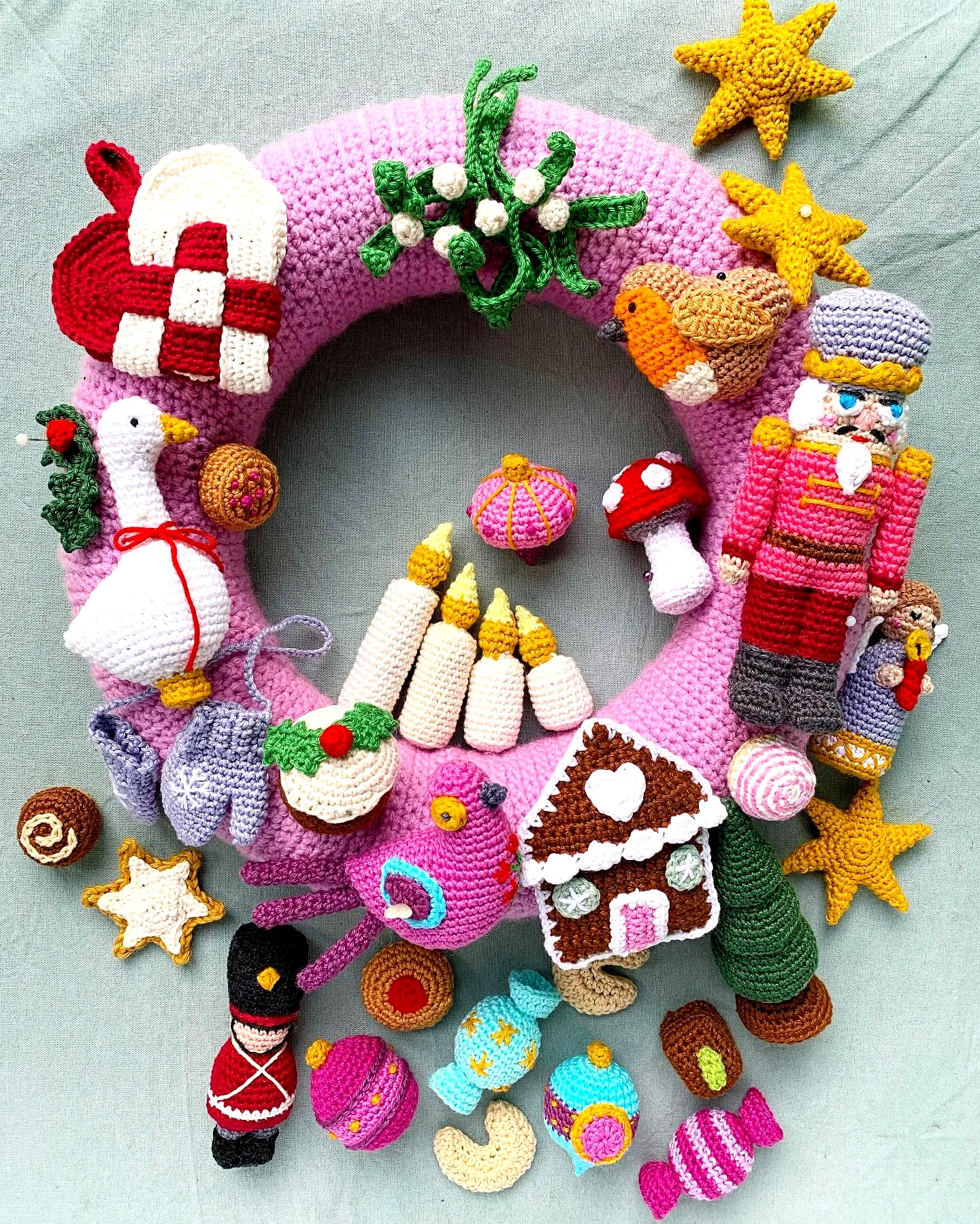 Colorful Crochet Wreath