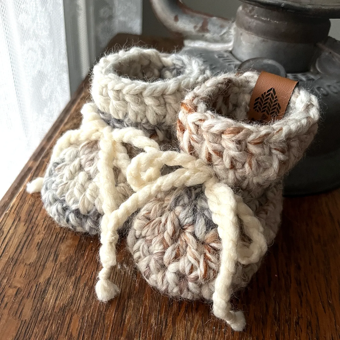 Cozy and Stylish Crochet Baby Booties in Neutral Tones