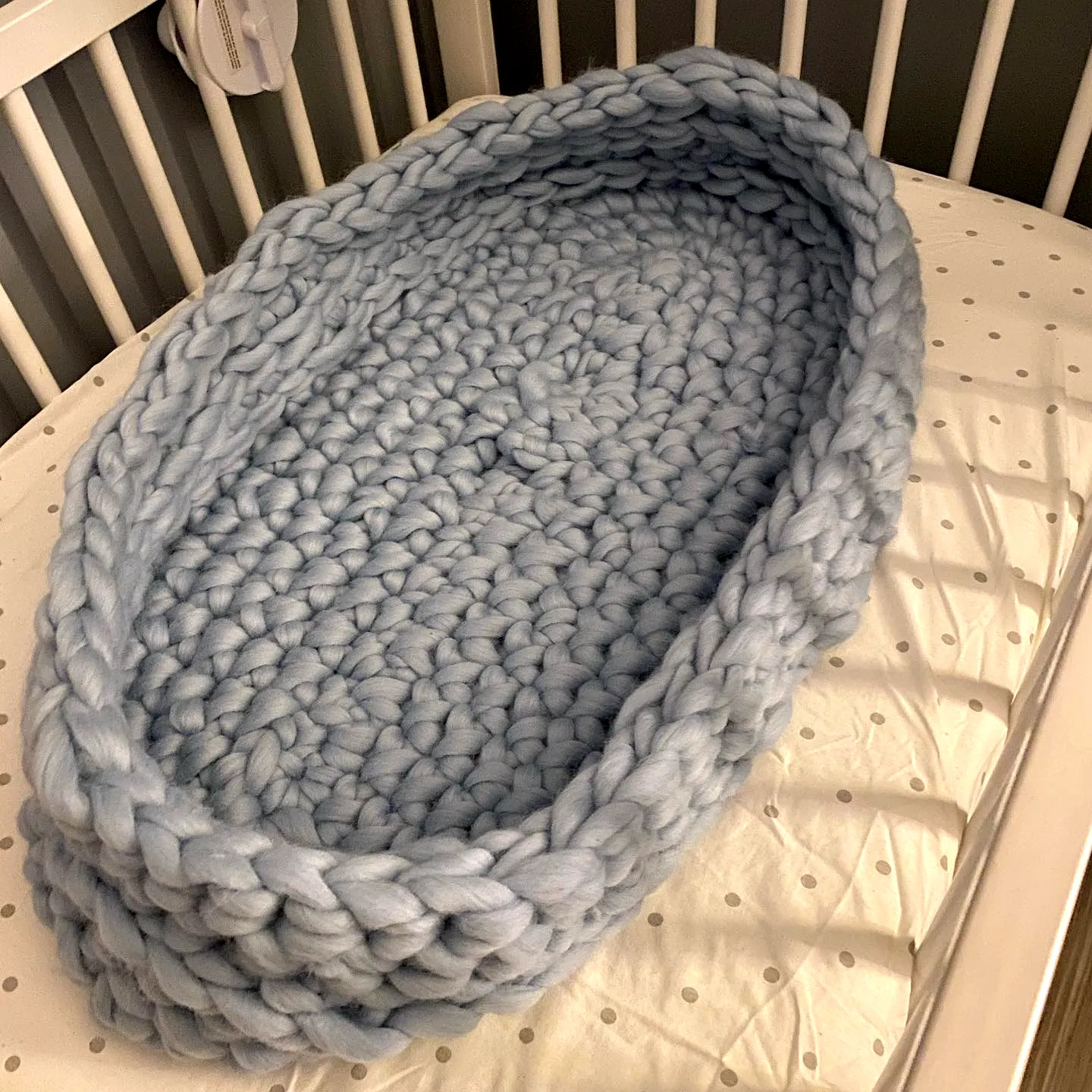 Cozy Blue Crochet Baby Nest for Stylish Nurseries