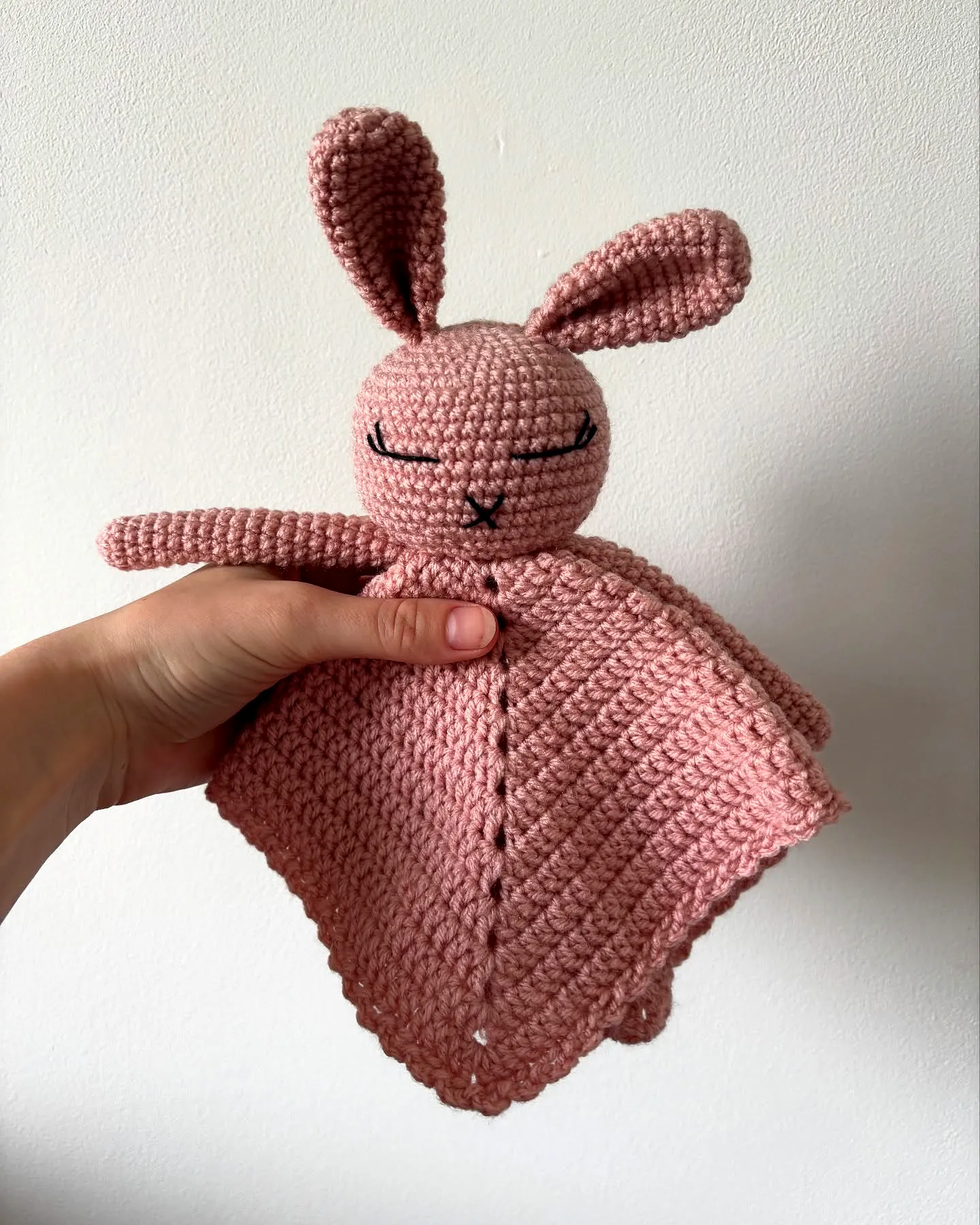 Crochet Baby Toy Adorable Pink Bunny Lovey