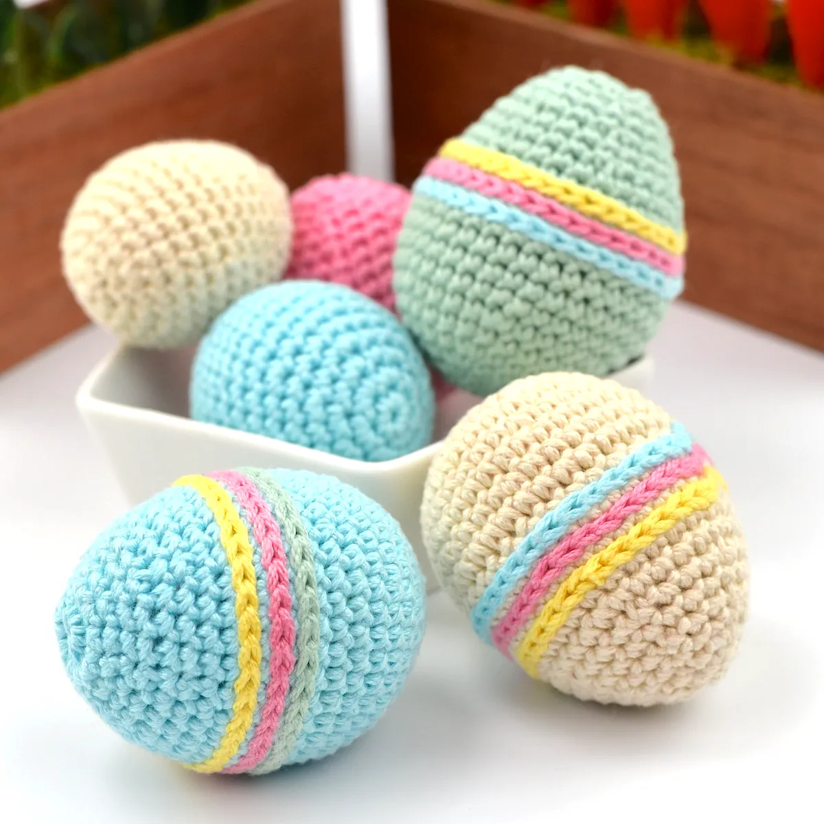 Crochet Easter Egg Set in Soft Pastel Colors for Easy Fun