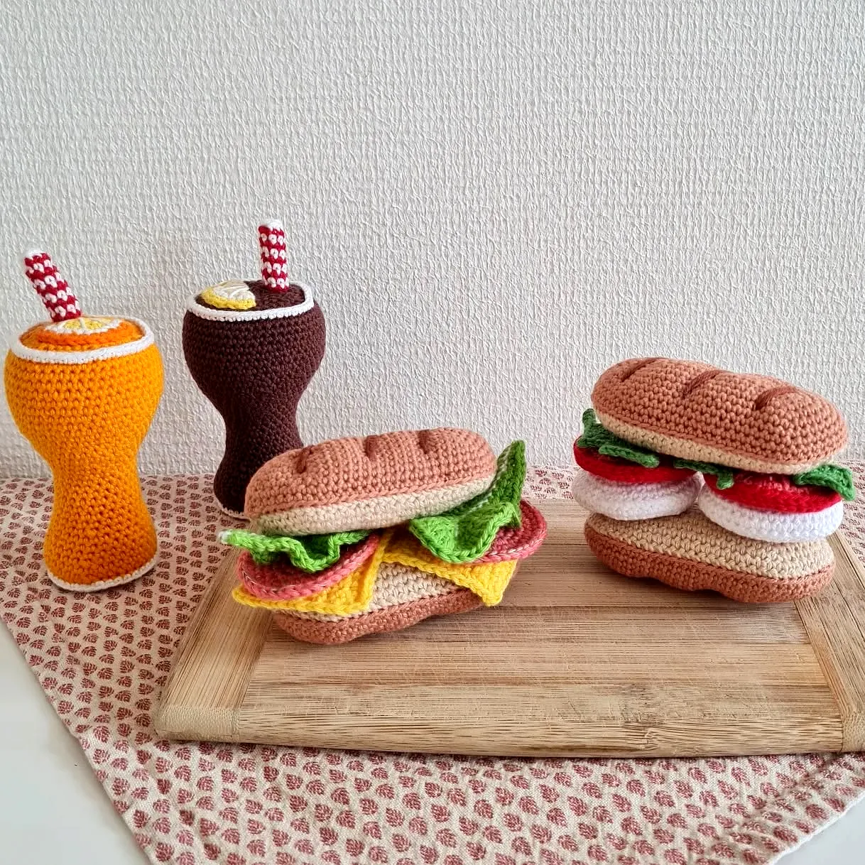Crochet Sandwich Set in Vibrant Colors for Easy Fun Crafting