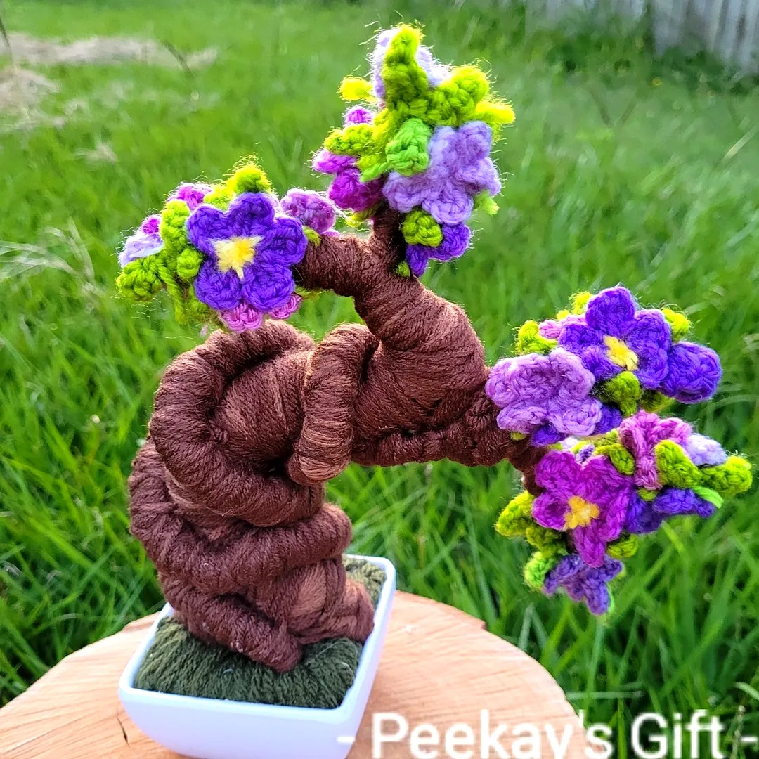 Crochet Tree with Colorful Flowers