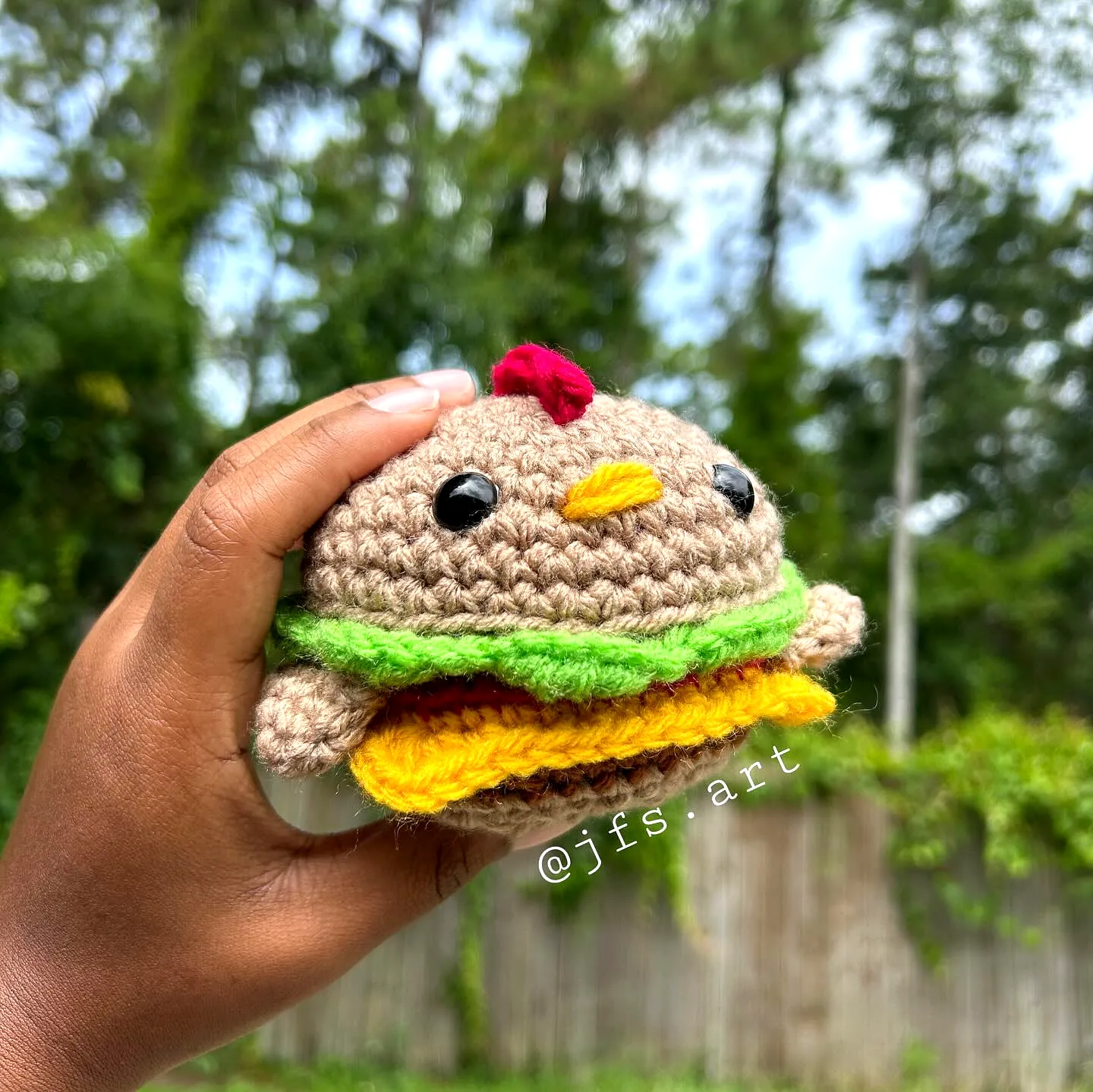 Cute and Colorful Crochet Burger Plush