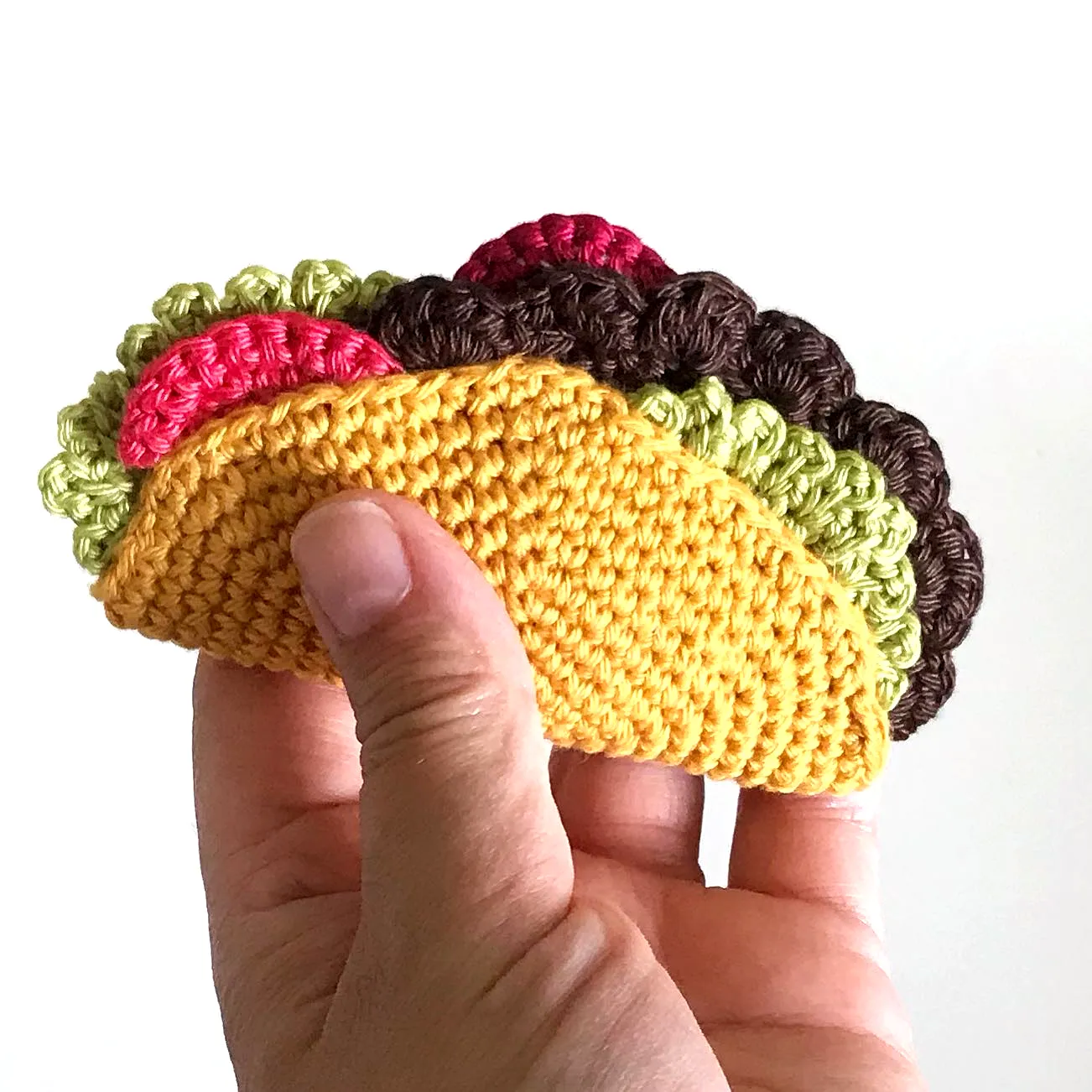 Cute colorful crochet taco plush