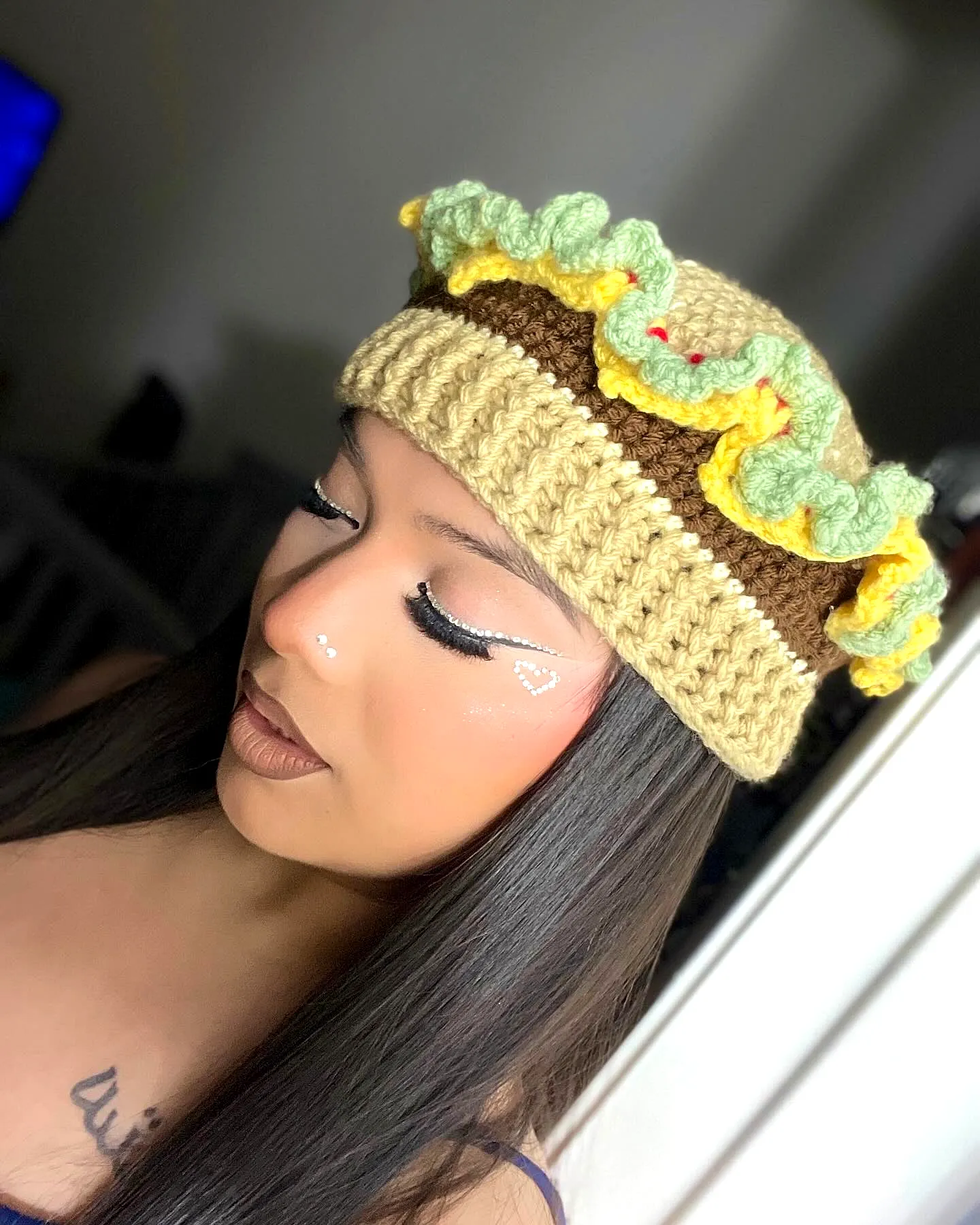 Cute Crochet Burger Hat in Vibrant Colors