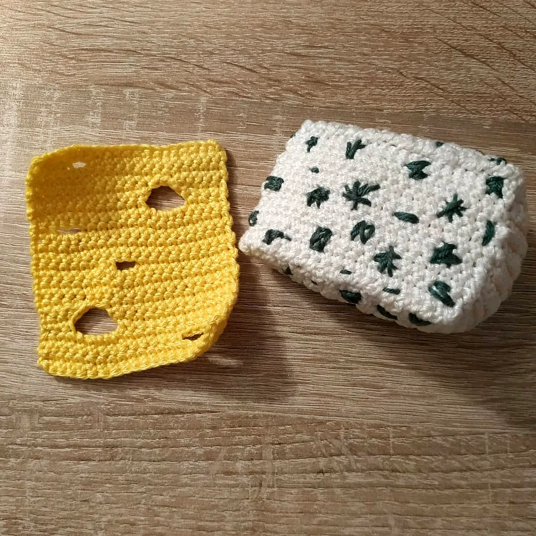Cute Crochet Cheese Set in Vibrant Colors for Easy Fun