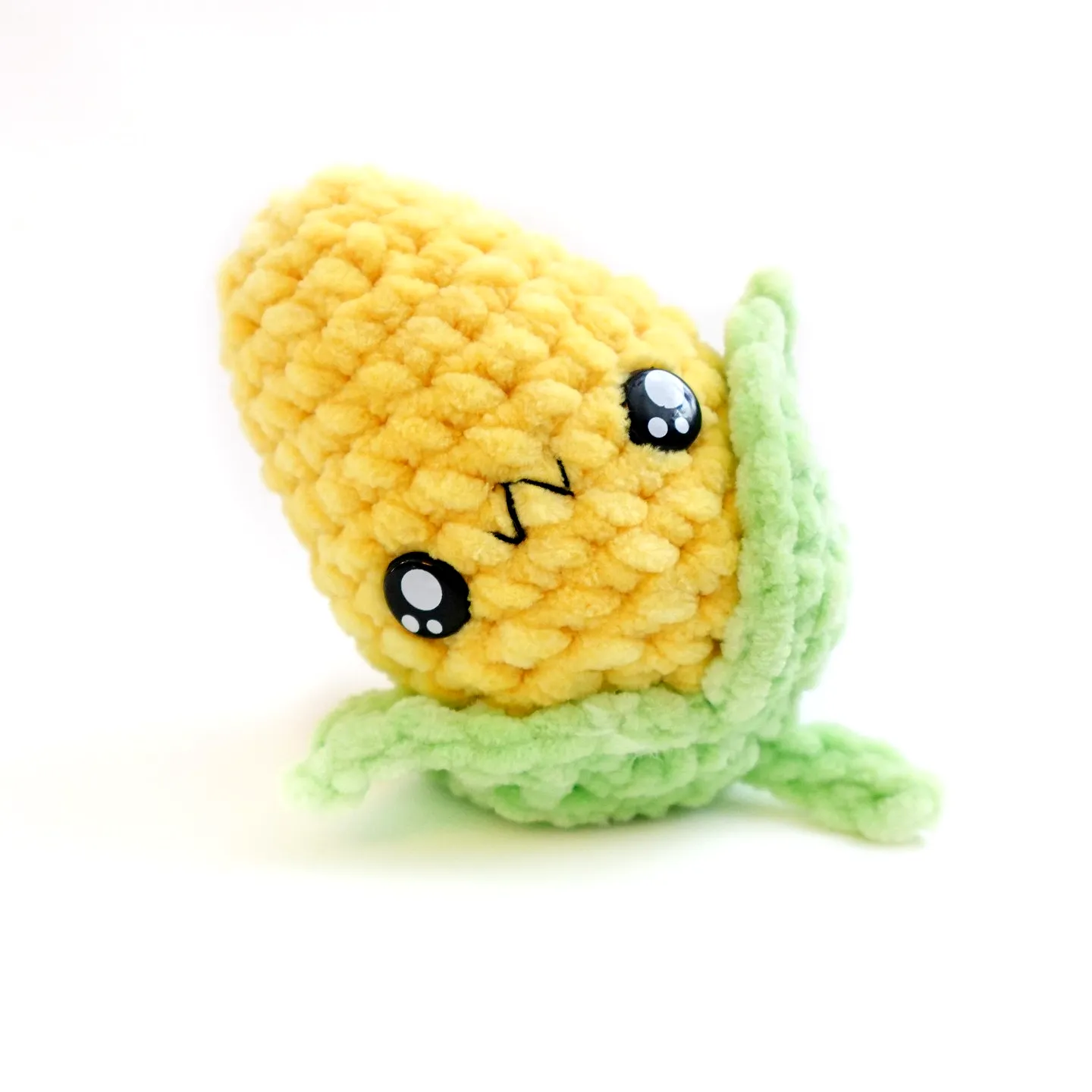 Cute Crochet Corn Plushie in Vibrant Yellow and Green