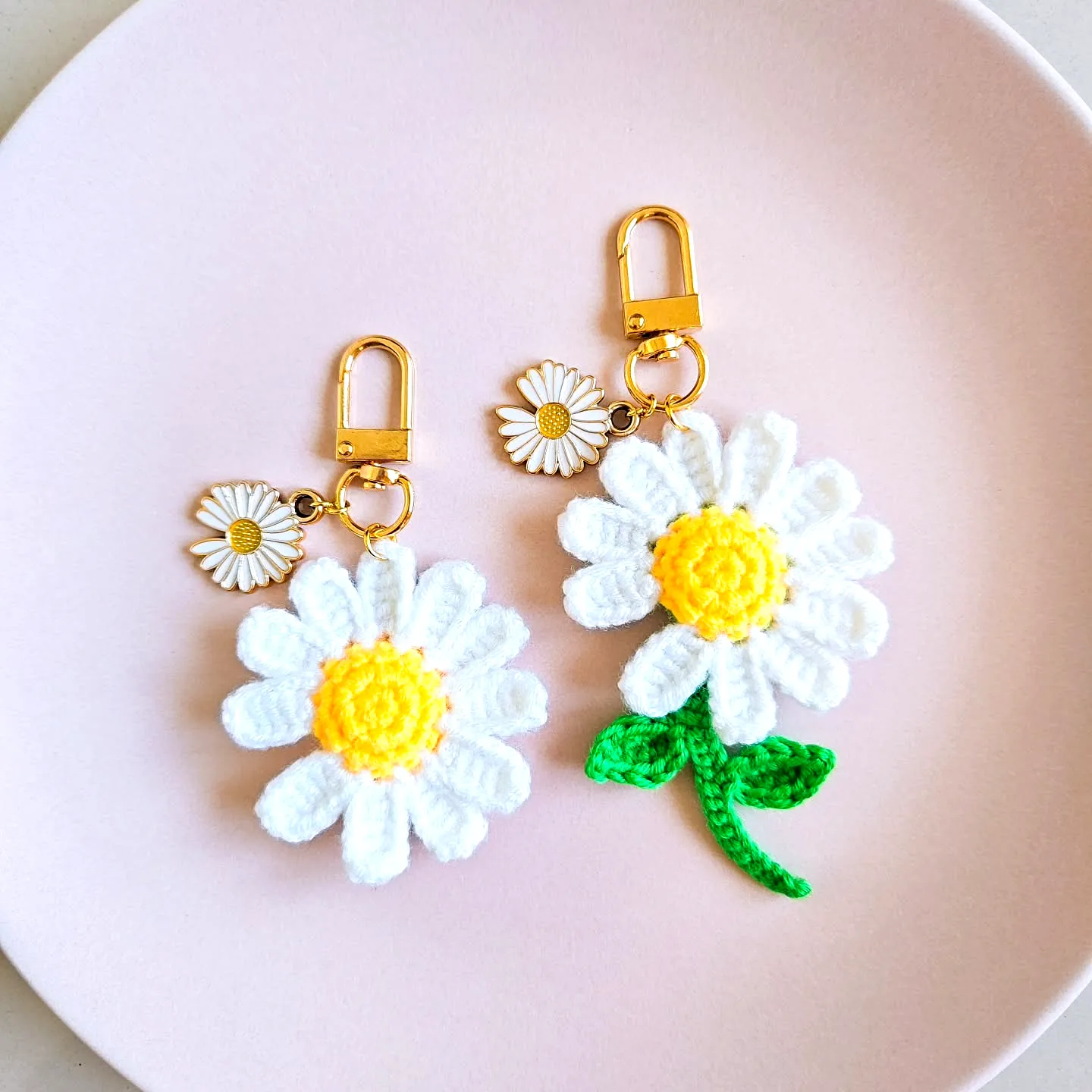 Cute Crochet Daisy Earrings in Bright White and Vibrant Yellow