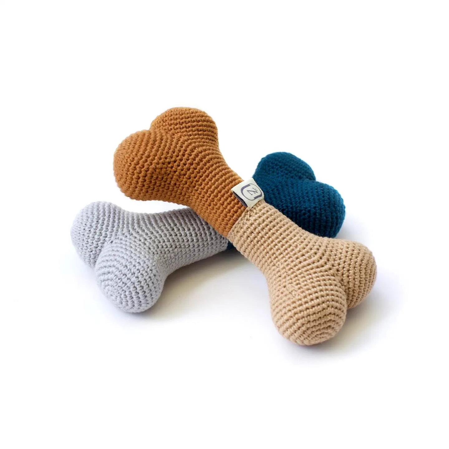 Cute Crochet Dog Bone Toy in Soft Cotton Yarn with Stylish Colors