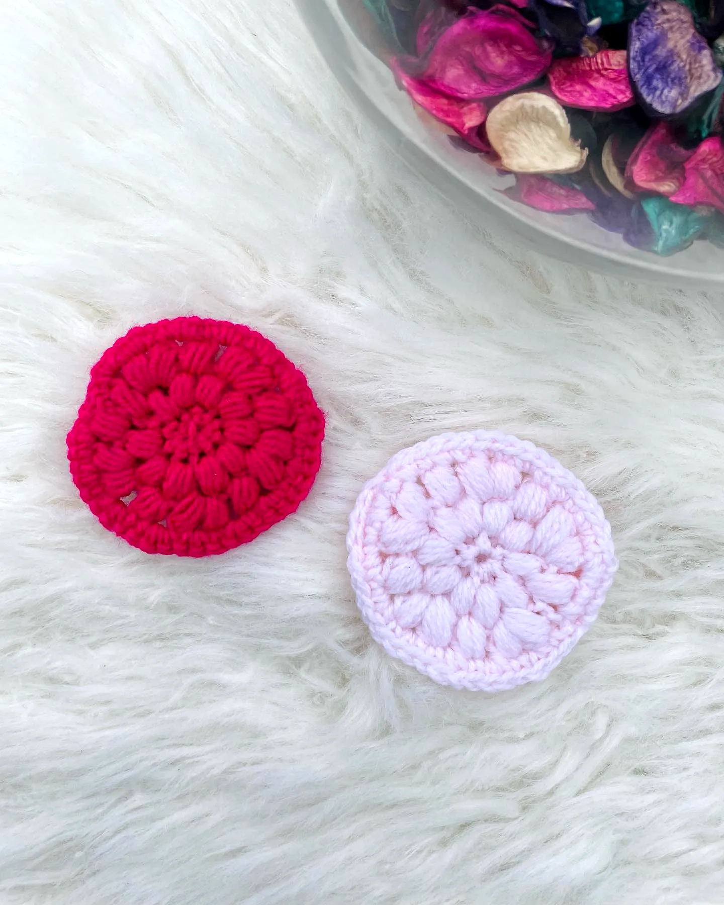 Cute Crochet Face Scrubber in Vibrant Pink Colors
