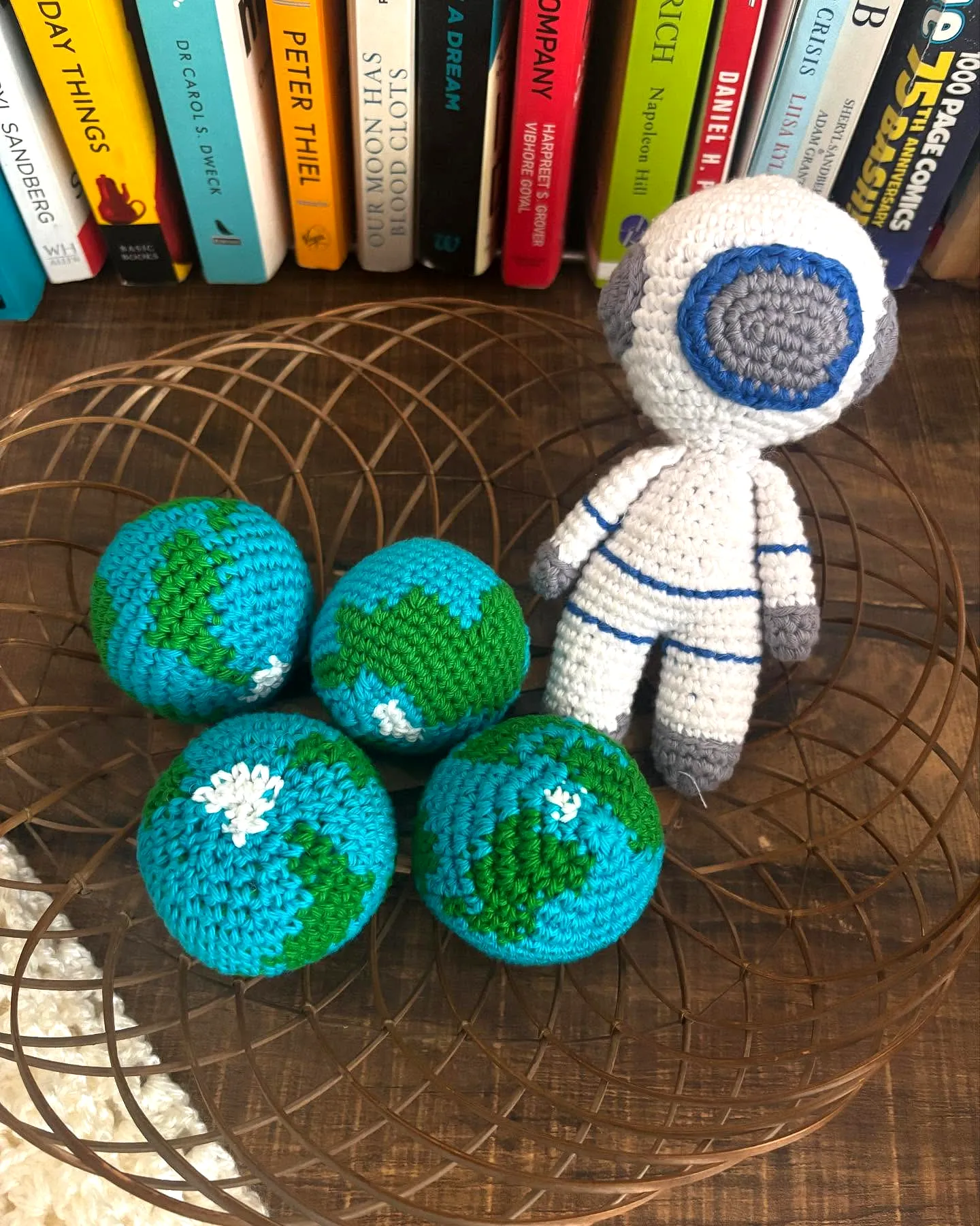 Cute Crochet Nursery Decor in Vibrant Blue and Green Colors