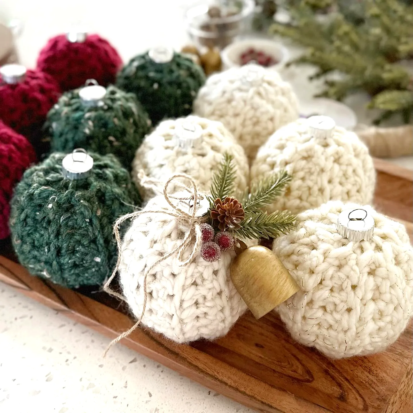 Cute Crochet Ornament in Cozy Colors for Festive Decor