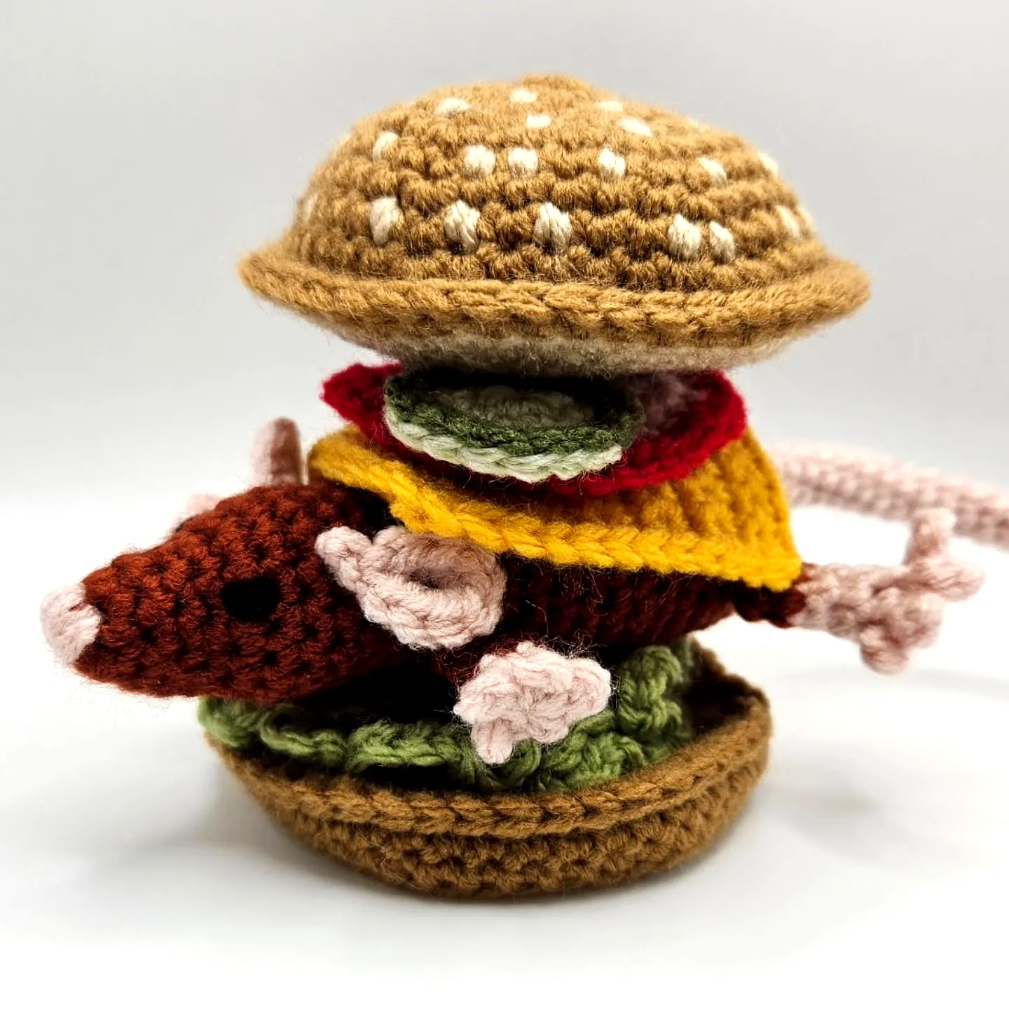 Cute crochet sandwich design in vibrant colors for beginners