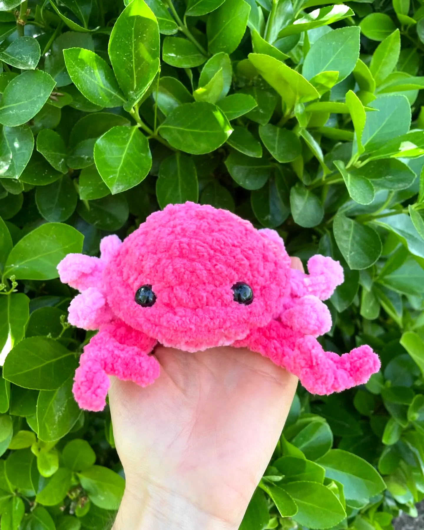 Cute Easy Crochet Crab in Vibrant Pink Yarn with Eight Legs