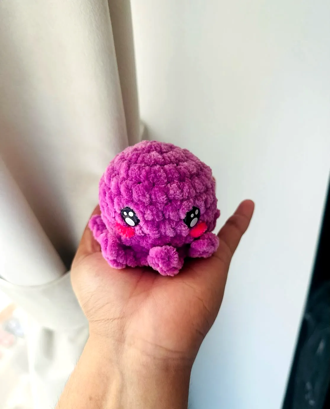 Cute Easy Crochet Octopus in Vibrant Purple Yarn