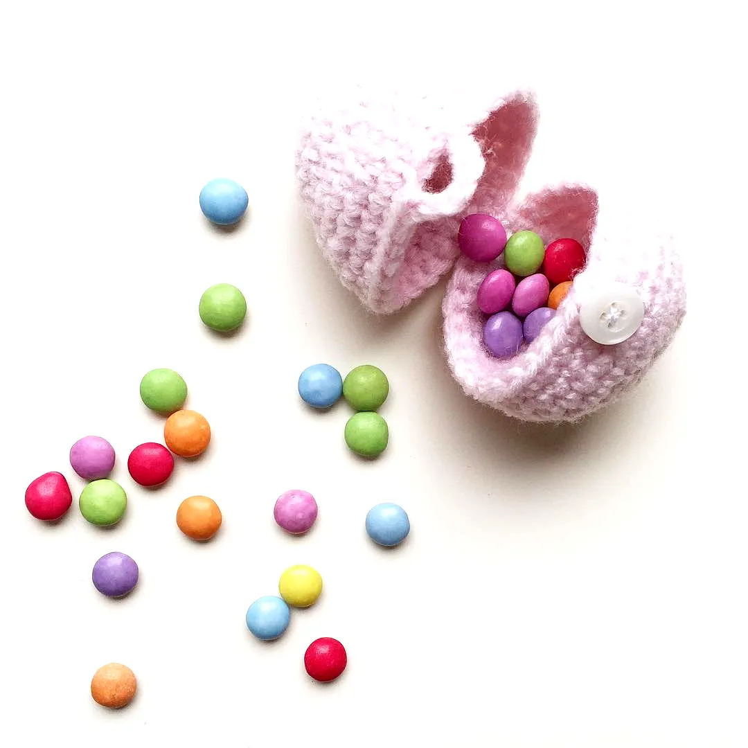 Cute Pastel Pink Crochet Easter Egg with Button Closure