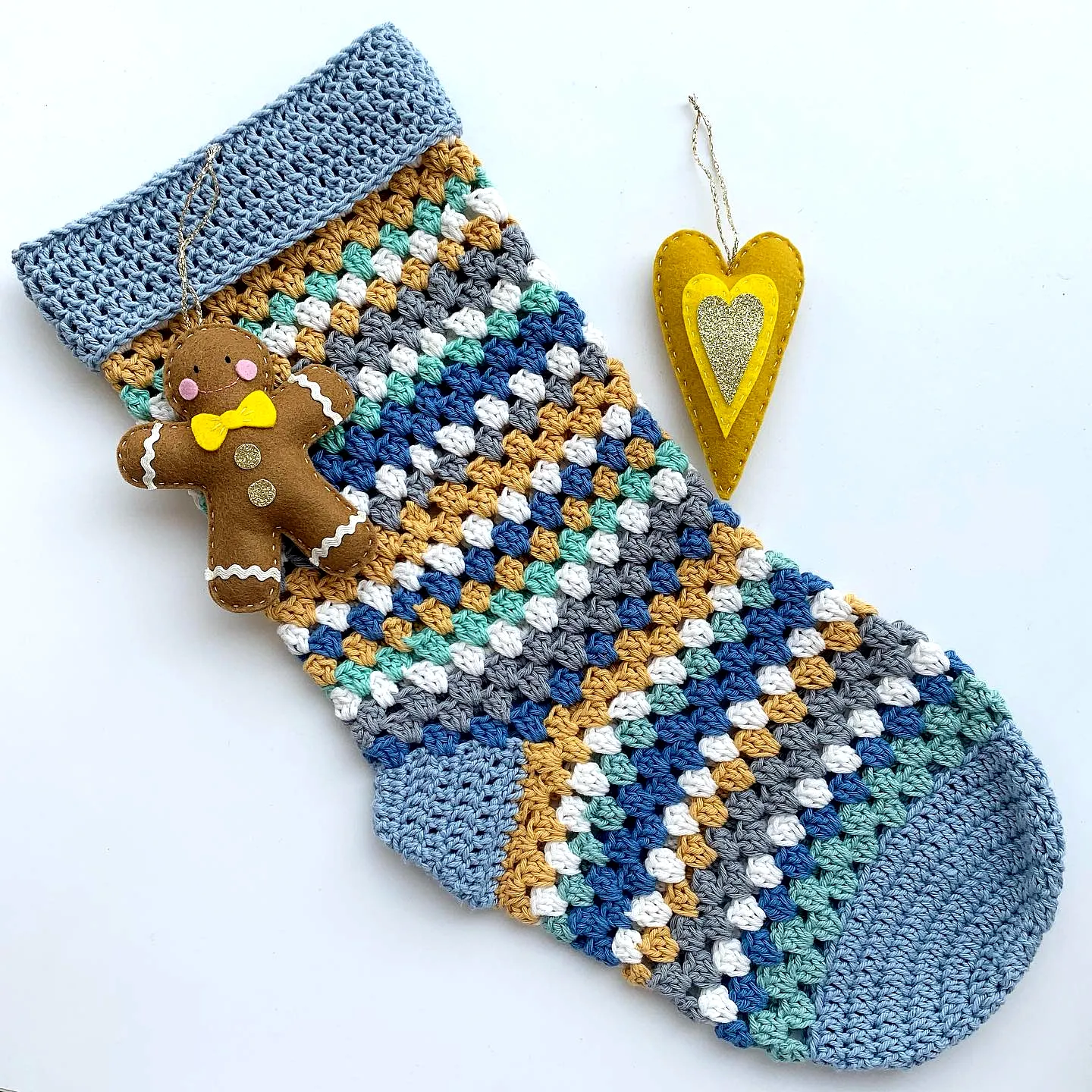 Delightful Crochet Christmas Stocking in Colorful Stripes