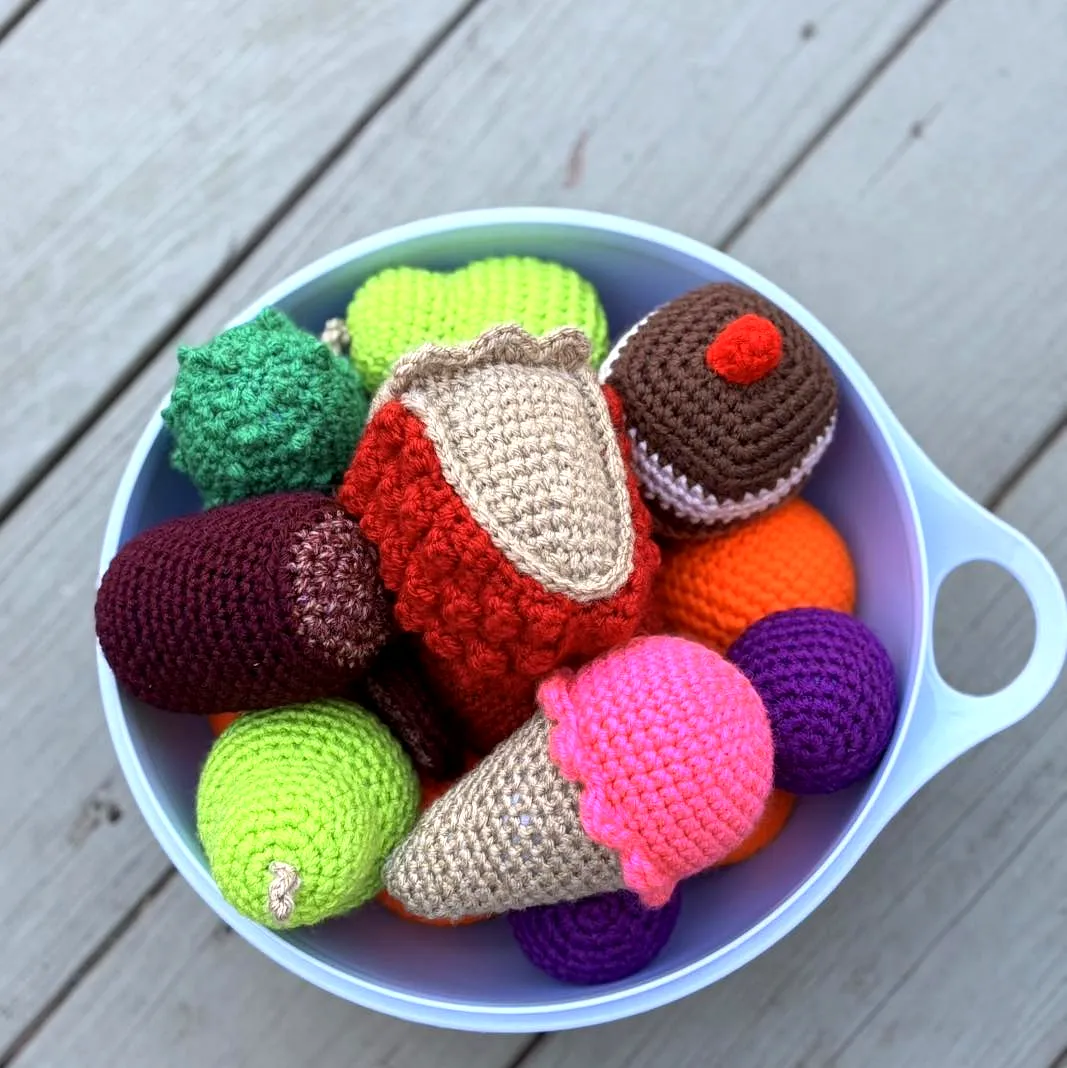 Delightful Crochet Food Toy Set in Vibrant Colors for Crafters