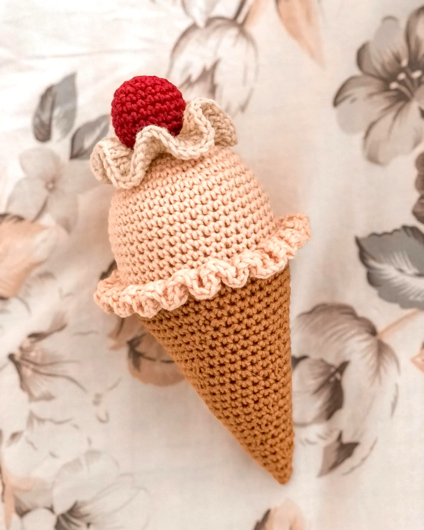 Delightful Crochet Ice Cream in Soft Beige and Cream Colors