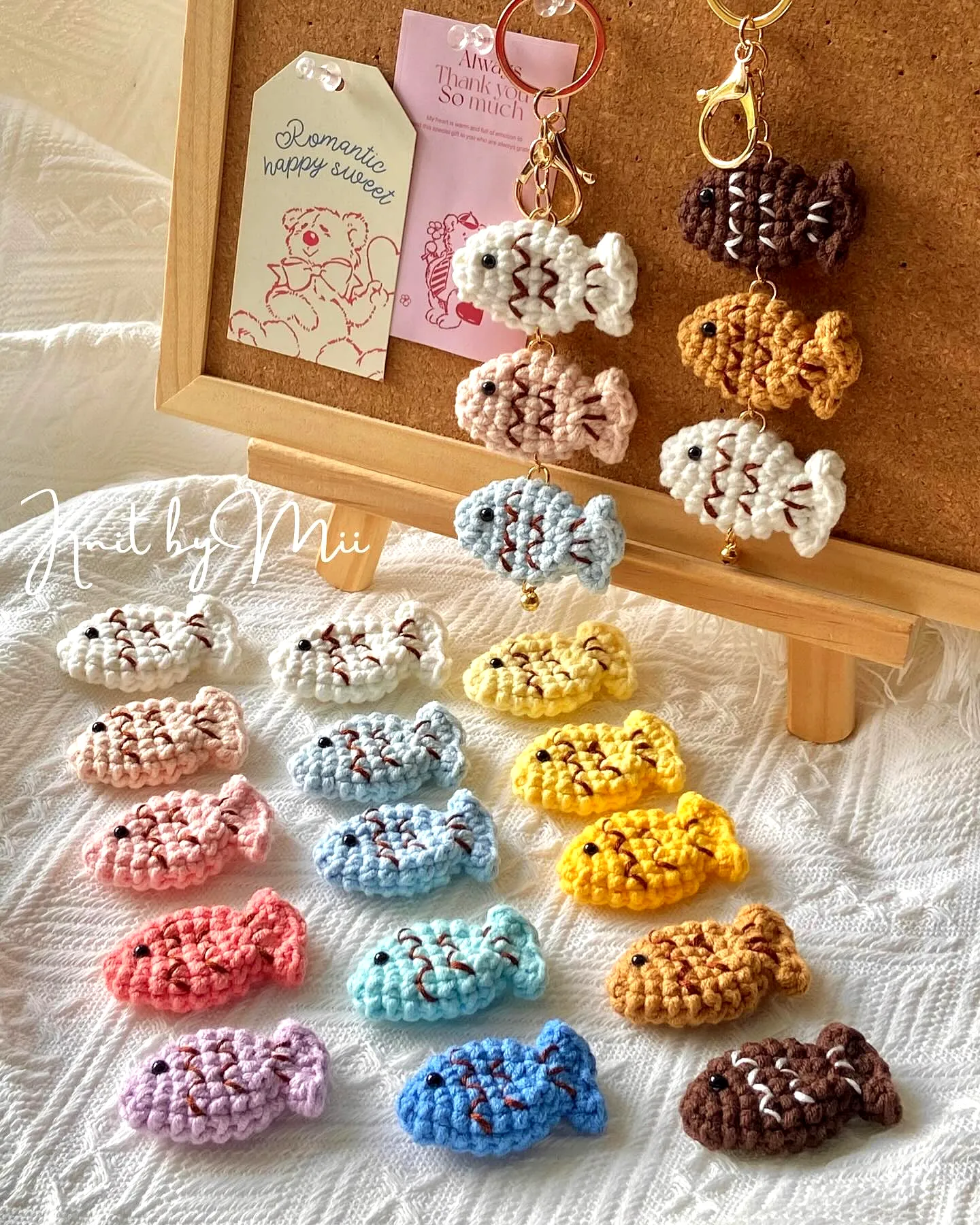 Delightful Crochet Keychain with Colorful Fish Designs