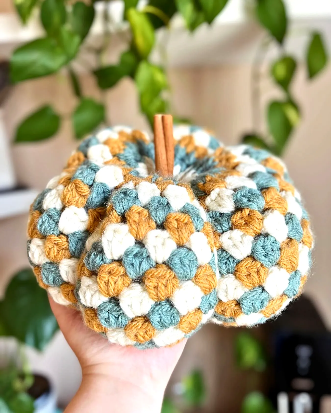 Delightful Crochet Pumpkin in Granny Square Style with Vibrant Colors