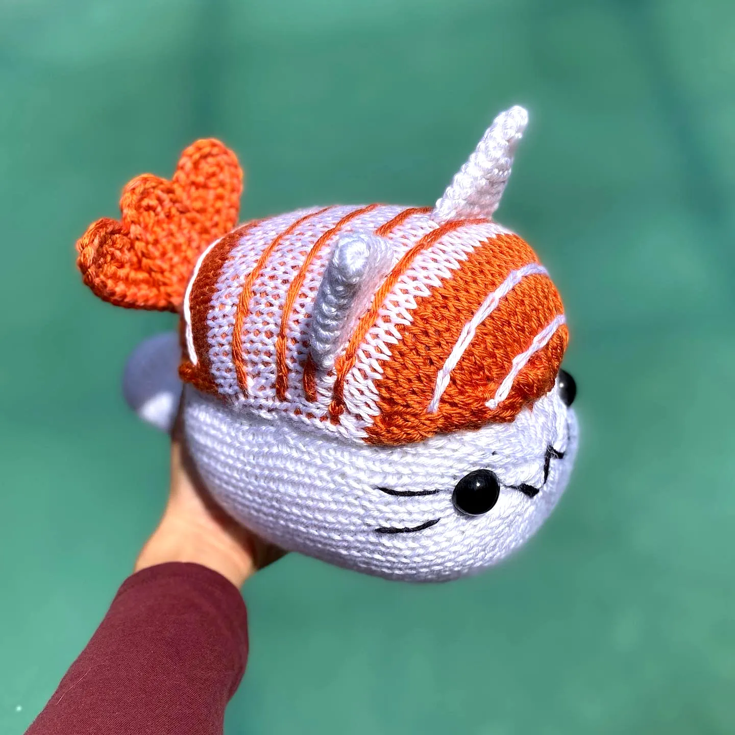 Delightful Crochet Sushi Stuffed Toy in Soft Acrylic Yarn