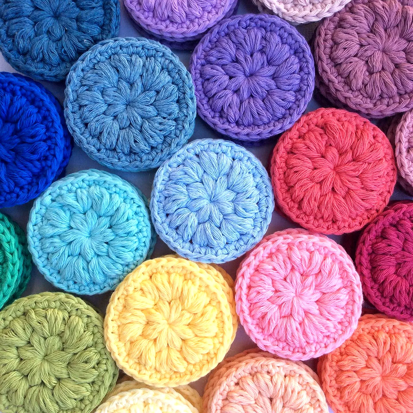 Easy Colorful Crochet Scrubbie with Braided Design for Beginners