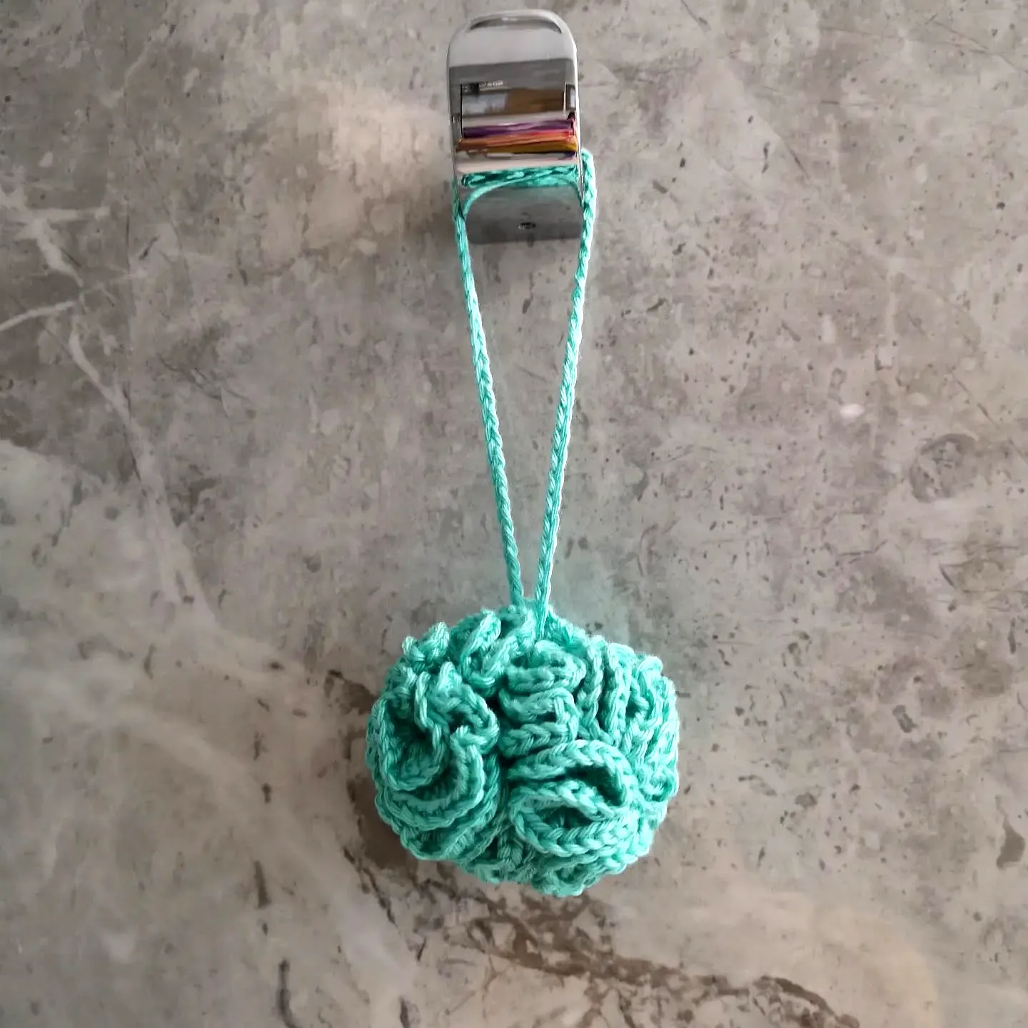 Easy Mint Green Crochet Sponge with Ruffled Style