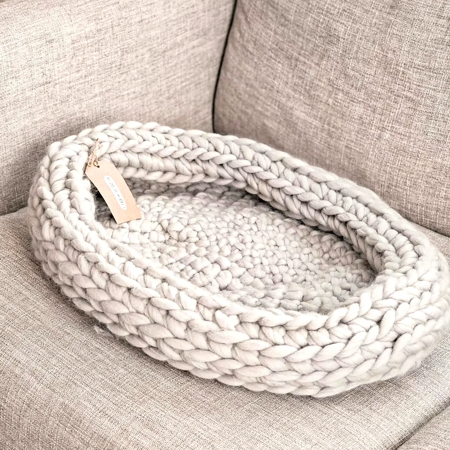 Elegant Crochet Baby Nest in Light Gray for Beginners