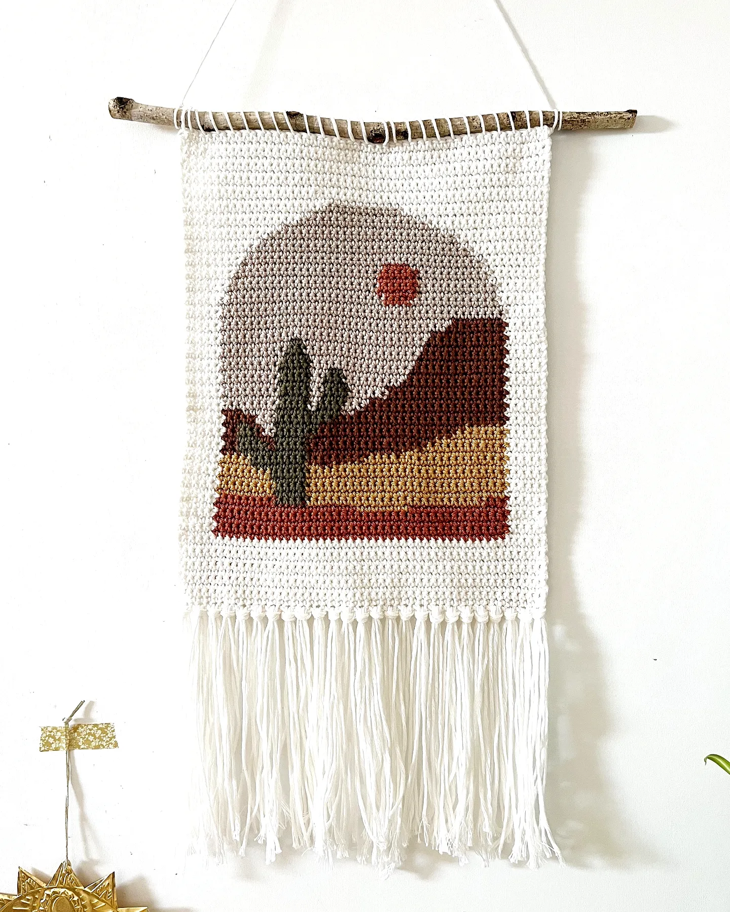 Southwestern Crochet Wall Decor in Earthy Tones