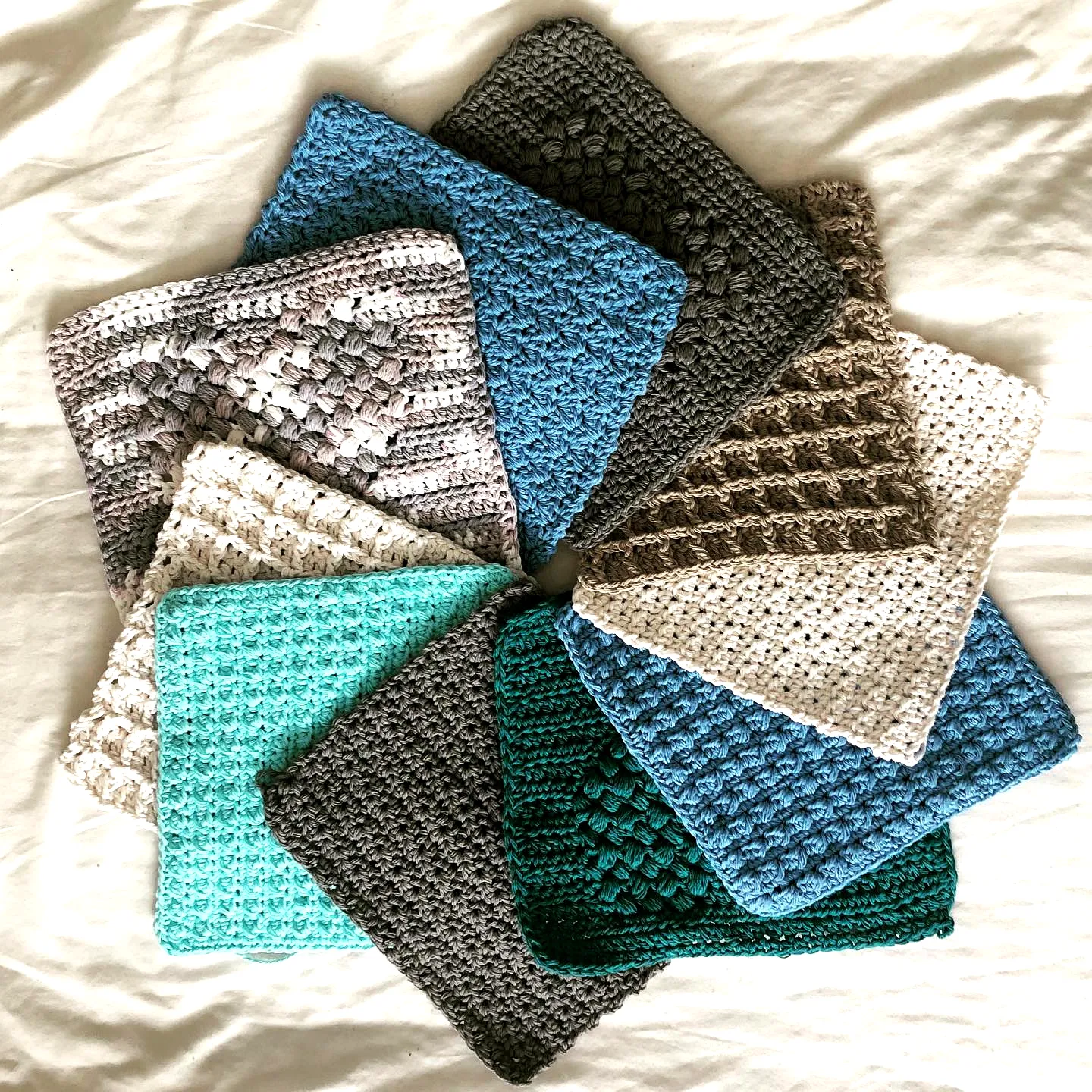 Stylish Crochet Dishcloth Set in Vibrant Textured Patterns