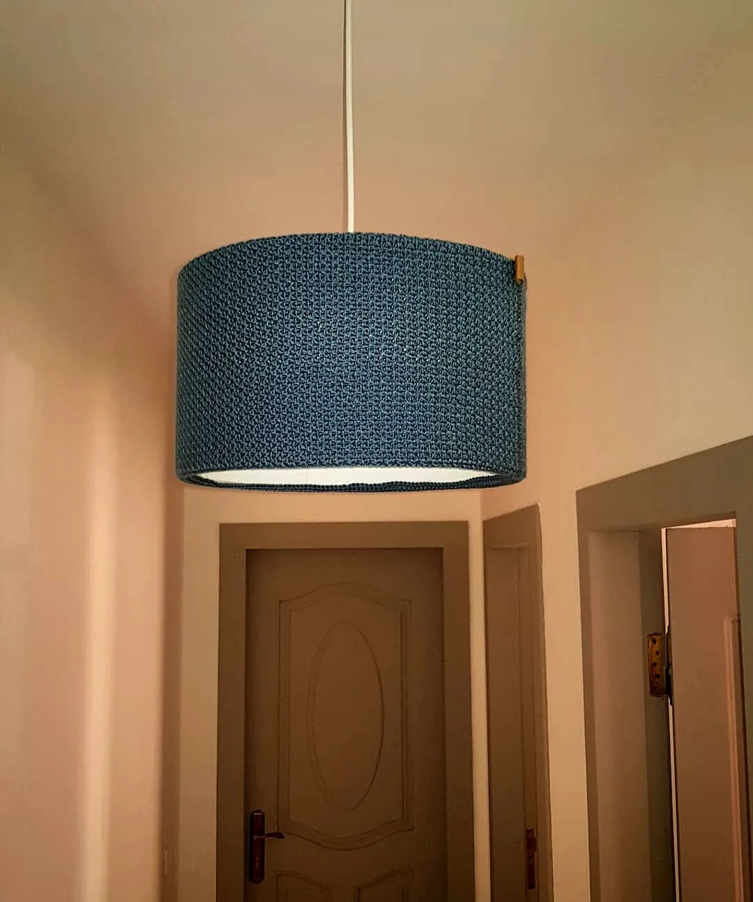 Stylish Crochet Lampshade in Deep Navy