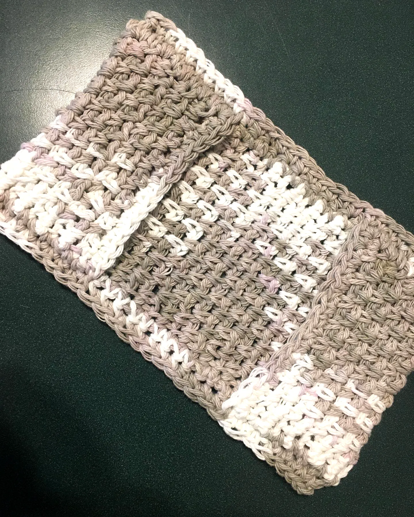 Stylish Crochet Mop Cover in Soft Beige and White Textures