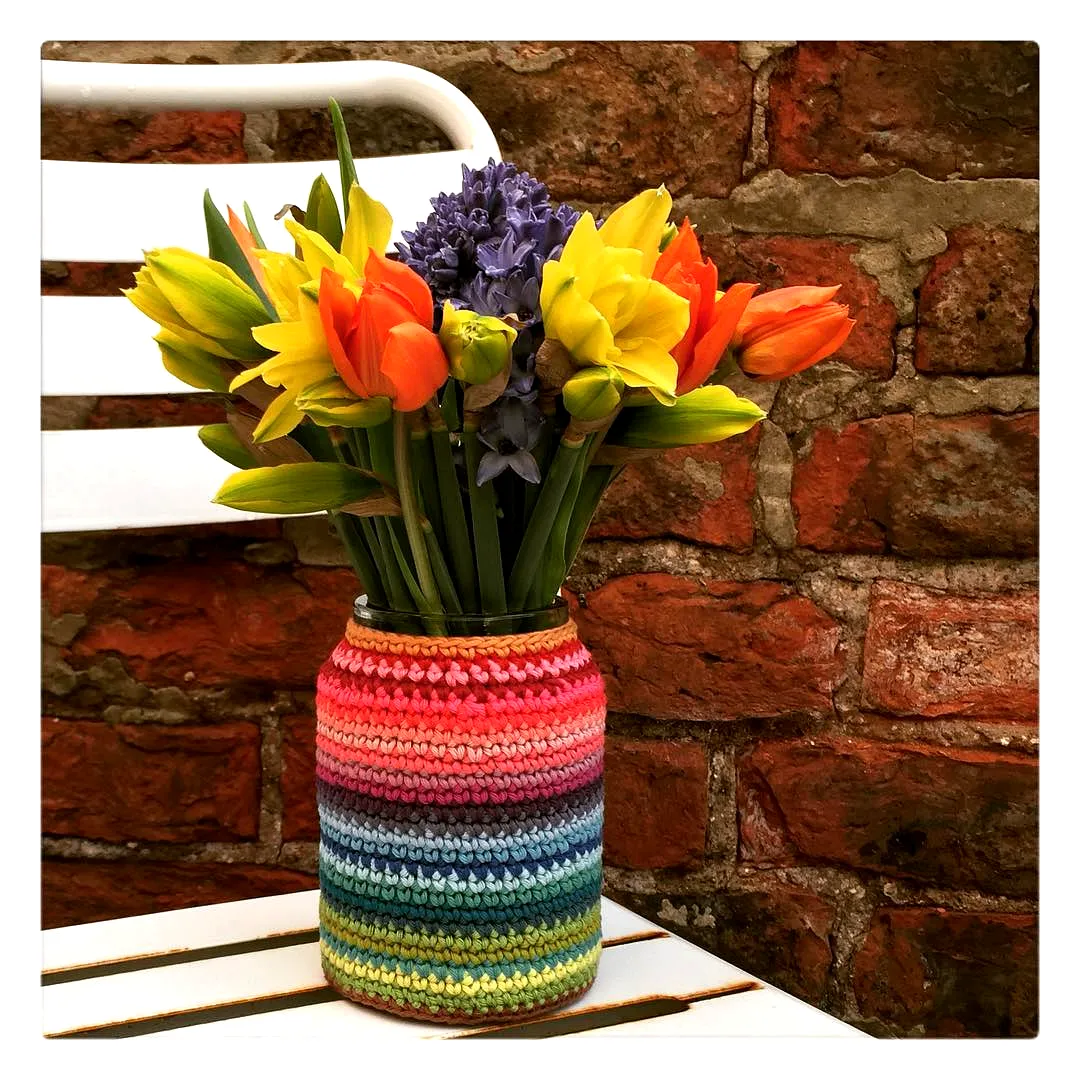 Vibrant Colorful Crochet Jar Cover for Easy and Delightful Decor