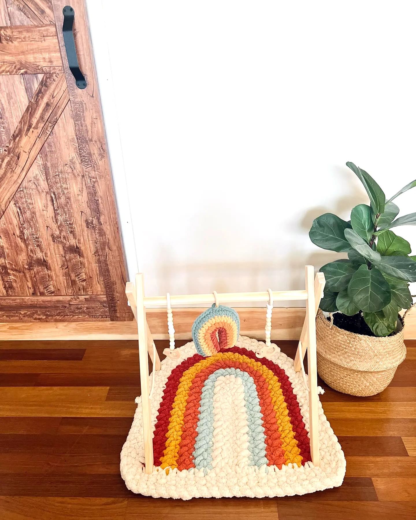 Vibrant Crochet Baby Playmat in Soft Rainbow Colors