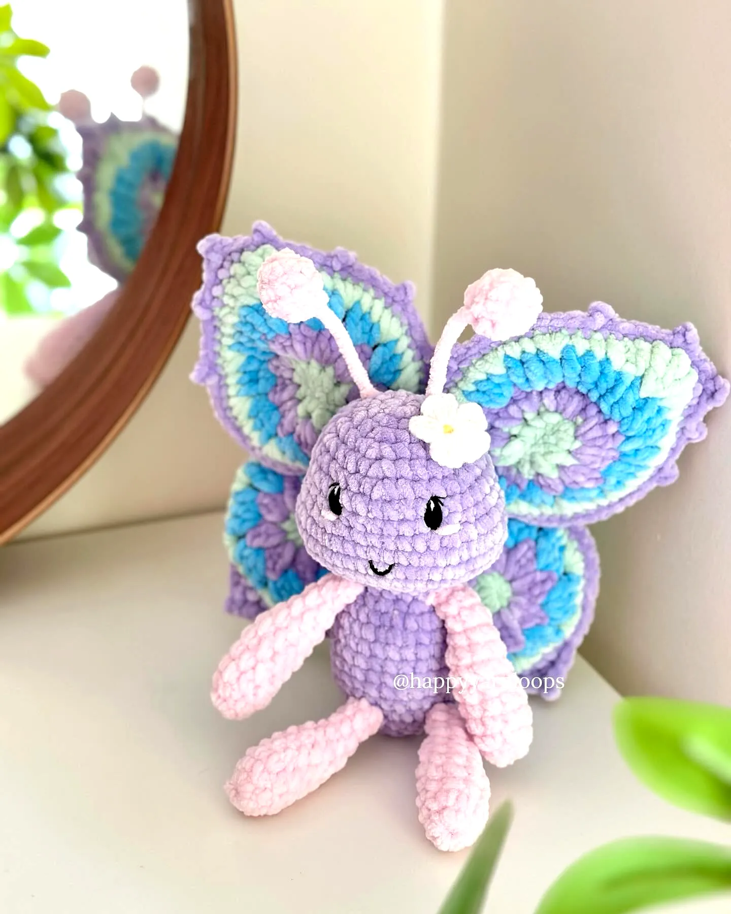 Vibrant Crochet Butterfly Amigurumi in Pastel Colors