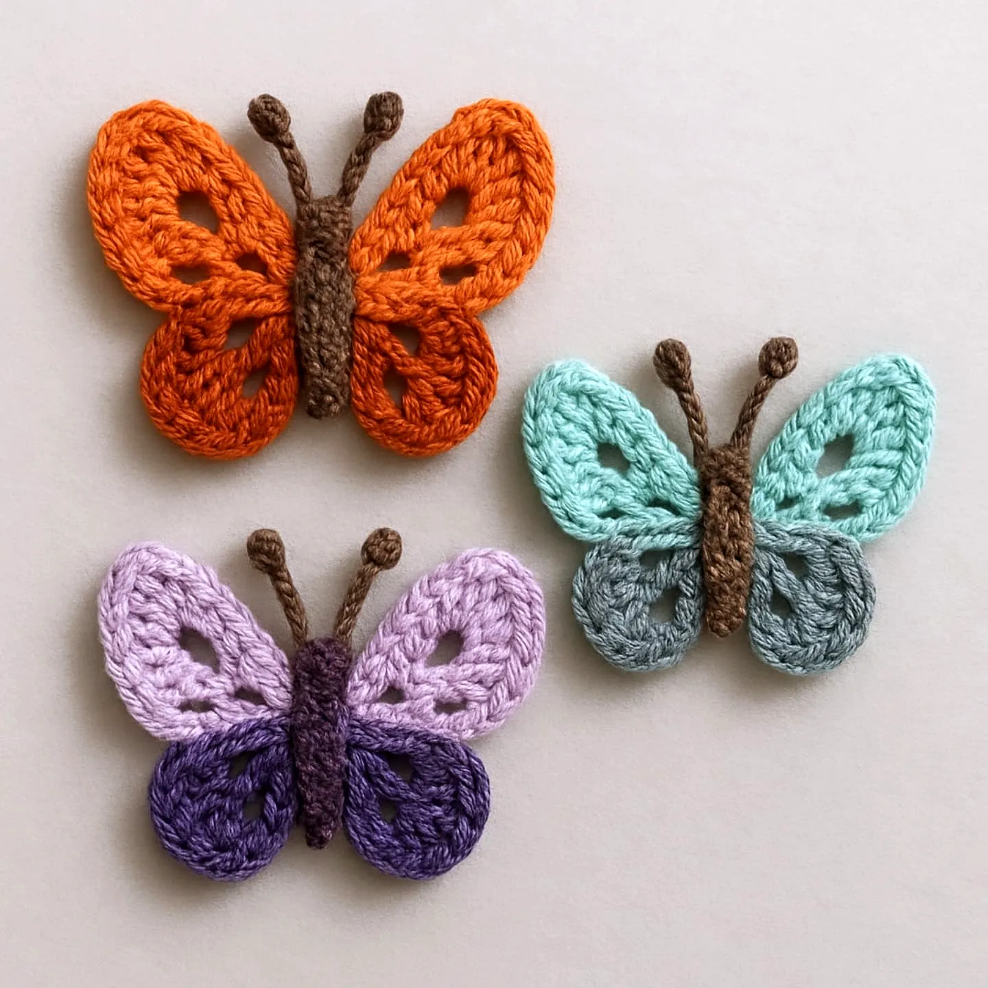 Vibrant Crochet Butterfly Set in Colorful Styles for All Levels