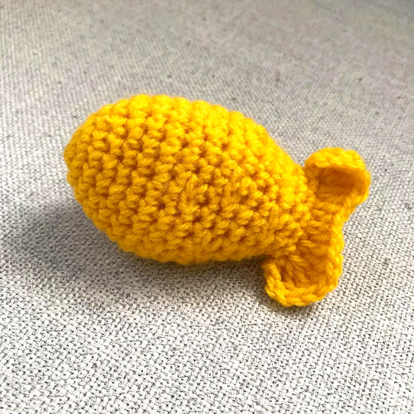 Vibrant Crochet Cat Toy Fish in Bright Yellow
