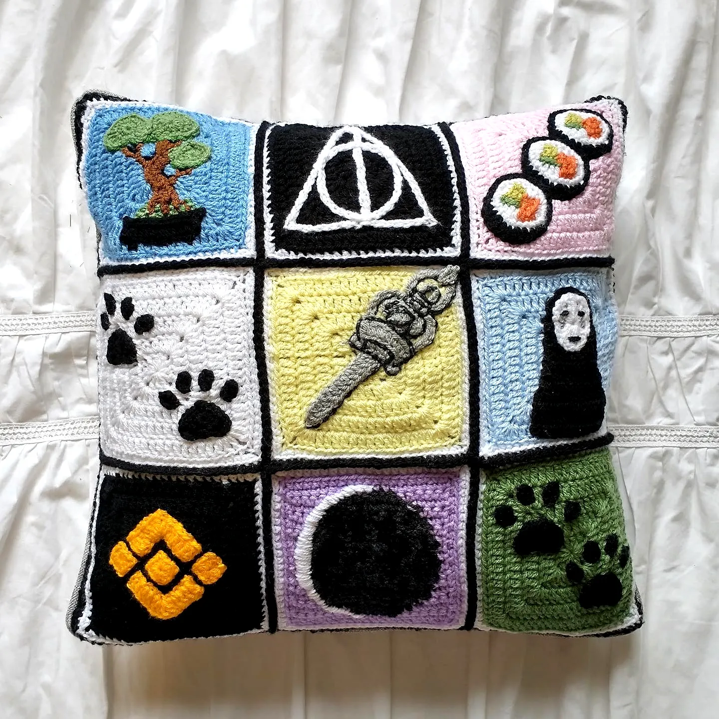 Vibrant Crochet Cushion Cover for Stylish Home Decor