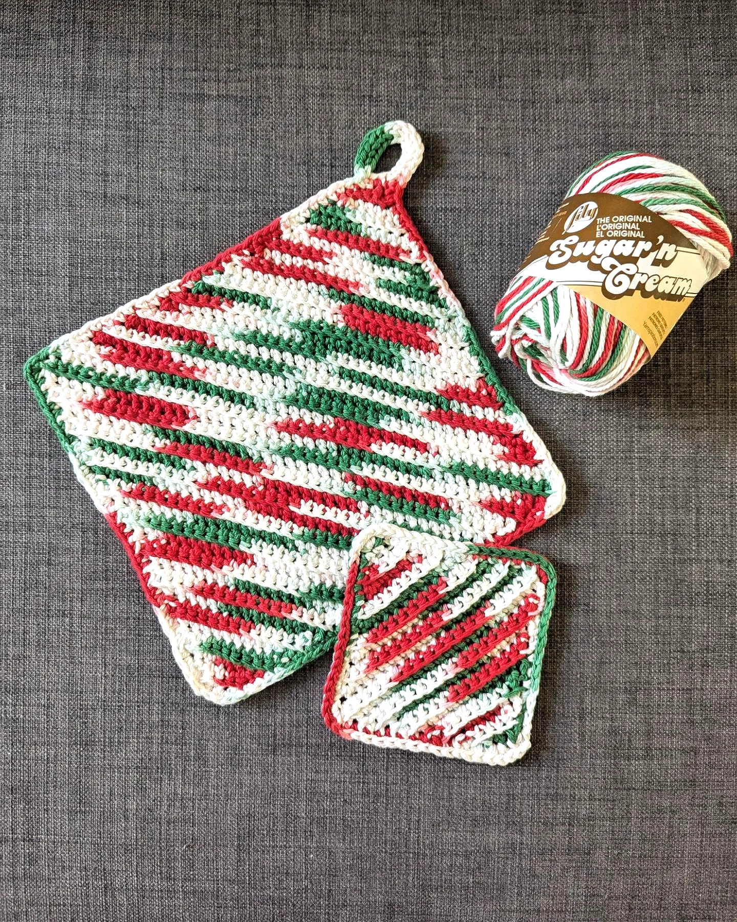 Vibrant Crochet Dishcloth Set with Festive Holiday Style