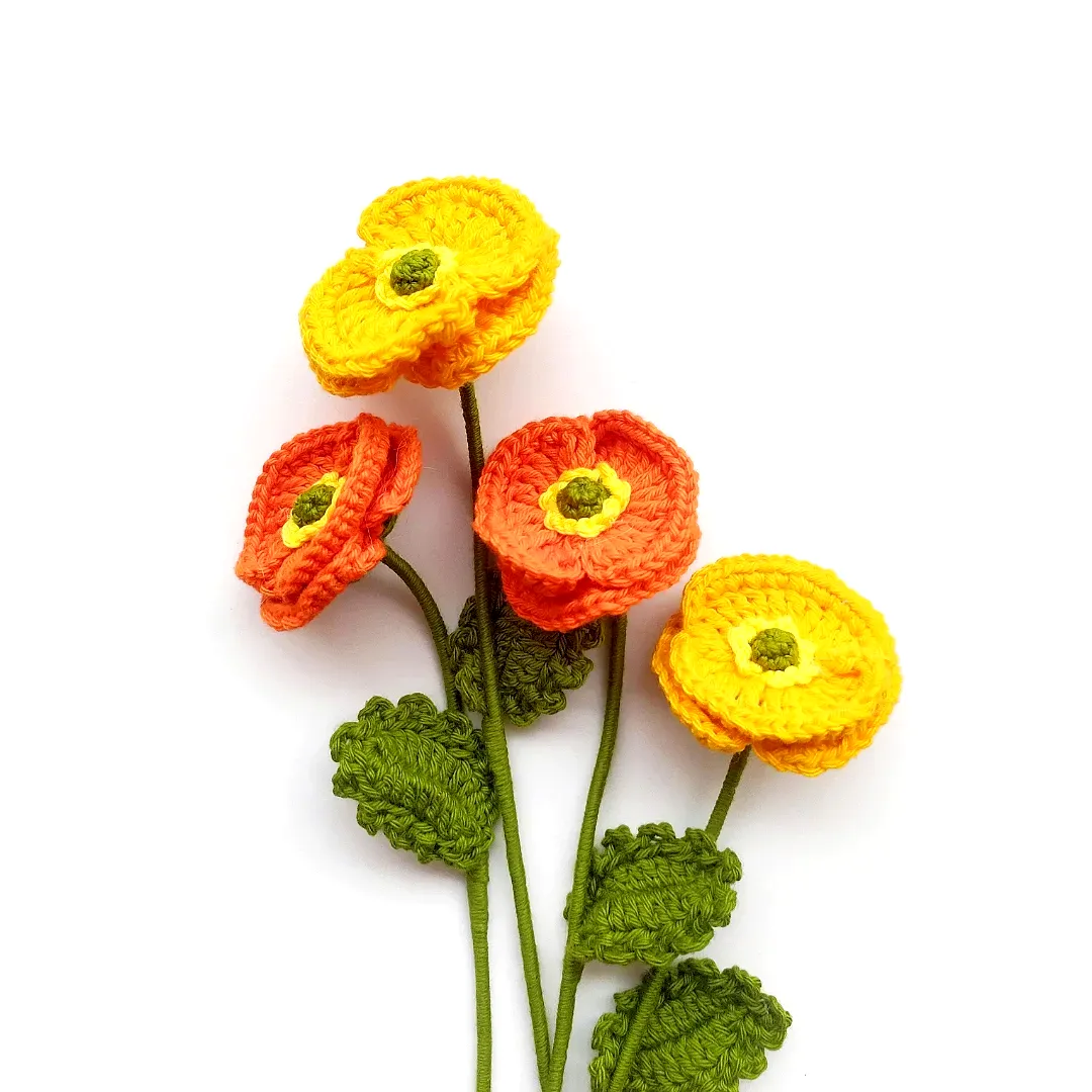 Vibrant Crochet Flower Arrangement for Home Decor