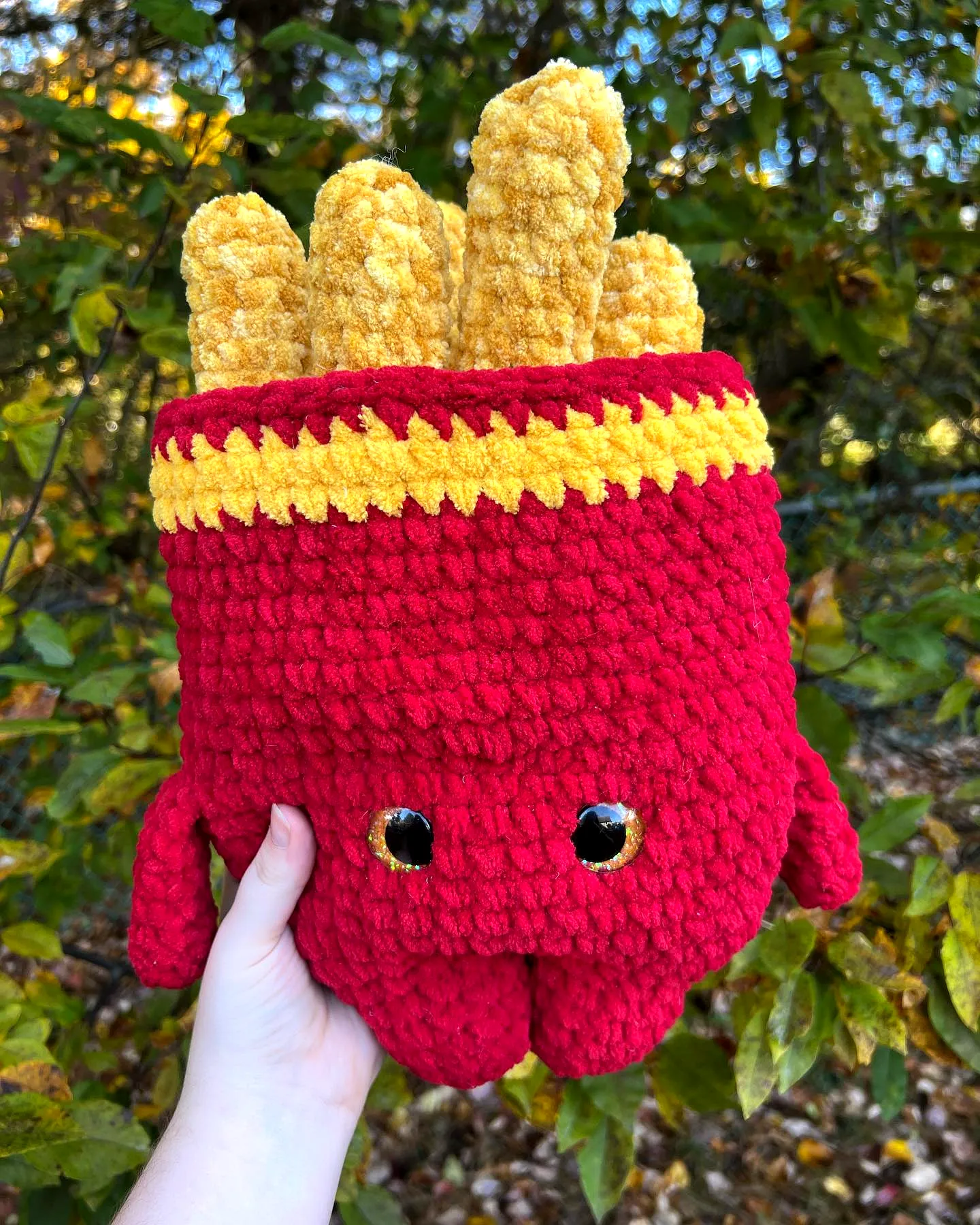 Vibrant Crochet Fries Toy in Soft Yarn