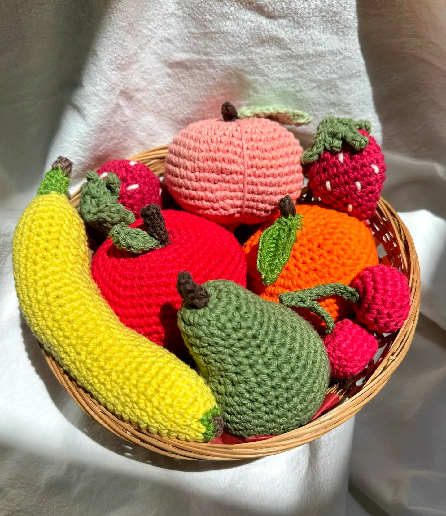 Vibrant Crochet Fruit Basket for Intermediate Creators