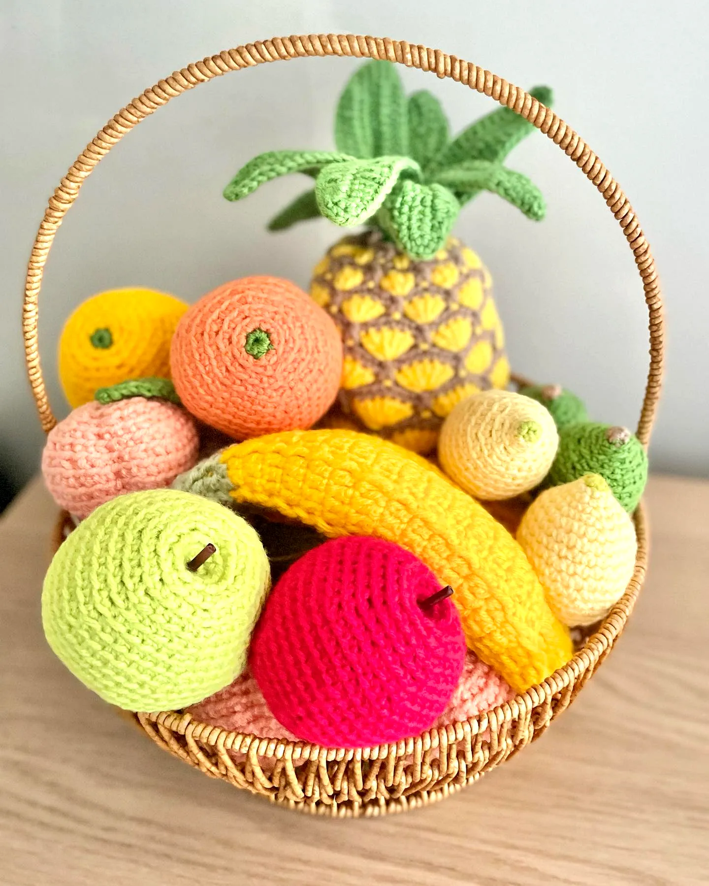 Vibrant Crochet Fruit Basket in Colorful Stylish Design