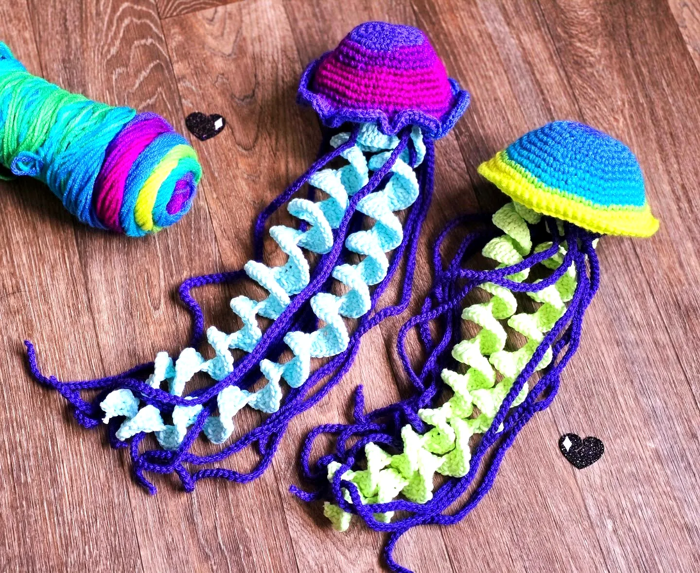 Vibrant Crochet Jellyfish with Ruffled Tentacles