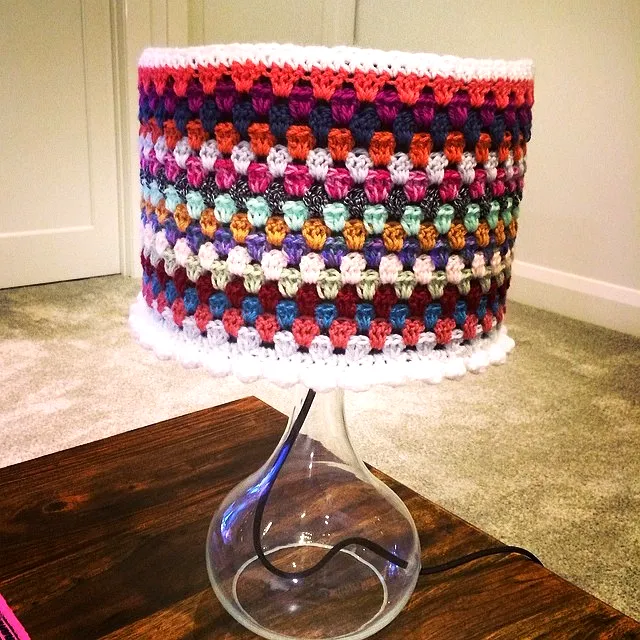 Vibrant Crochet Lampshade in Colorful Stripes for All Skill Levels