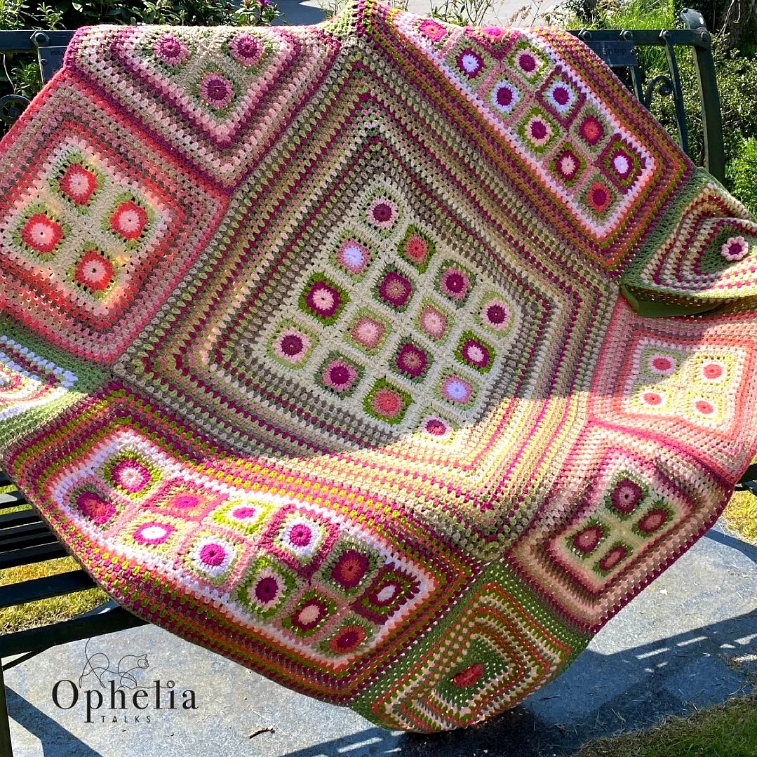 Vibrant Crochet Picnic Blanket in Granny Square Design