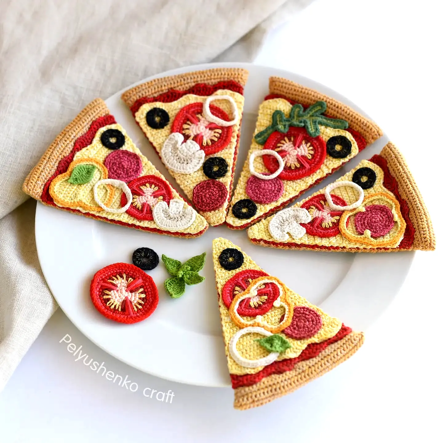 Vibrant Crochet Pizza Set